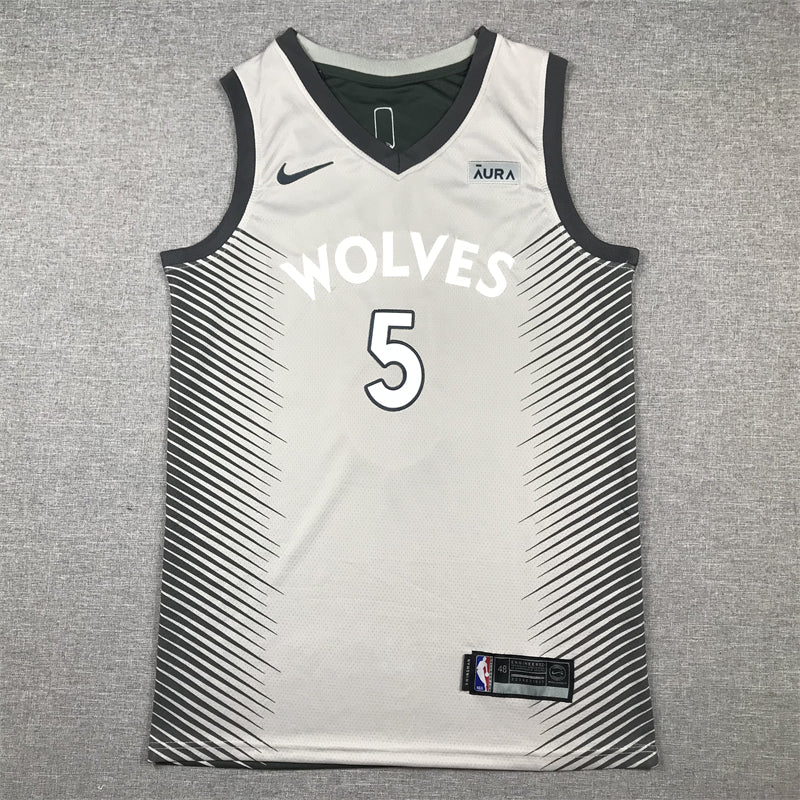 Men's Minnesota Timberwolves Anthony Edwards #5 Gray Swingman Player Jerseys