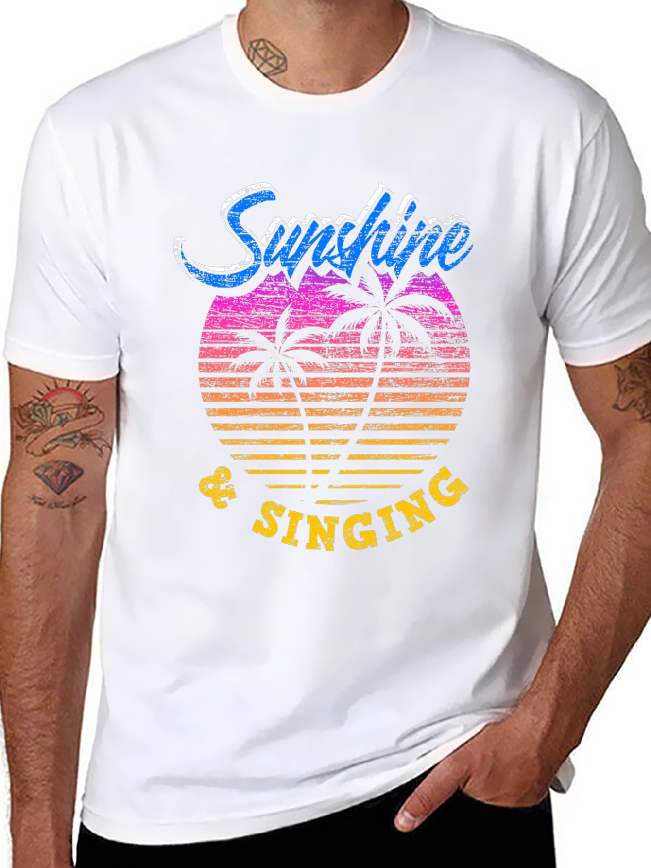 Sunshine & Singing Black Graphic T-Shirt