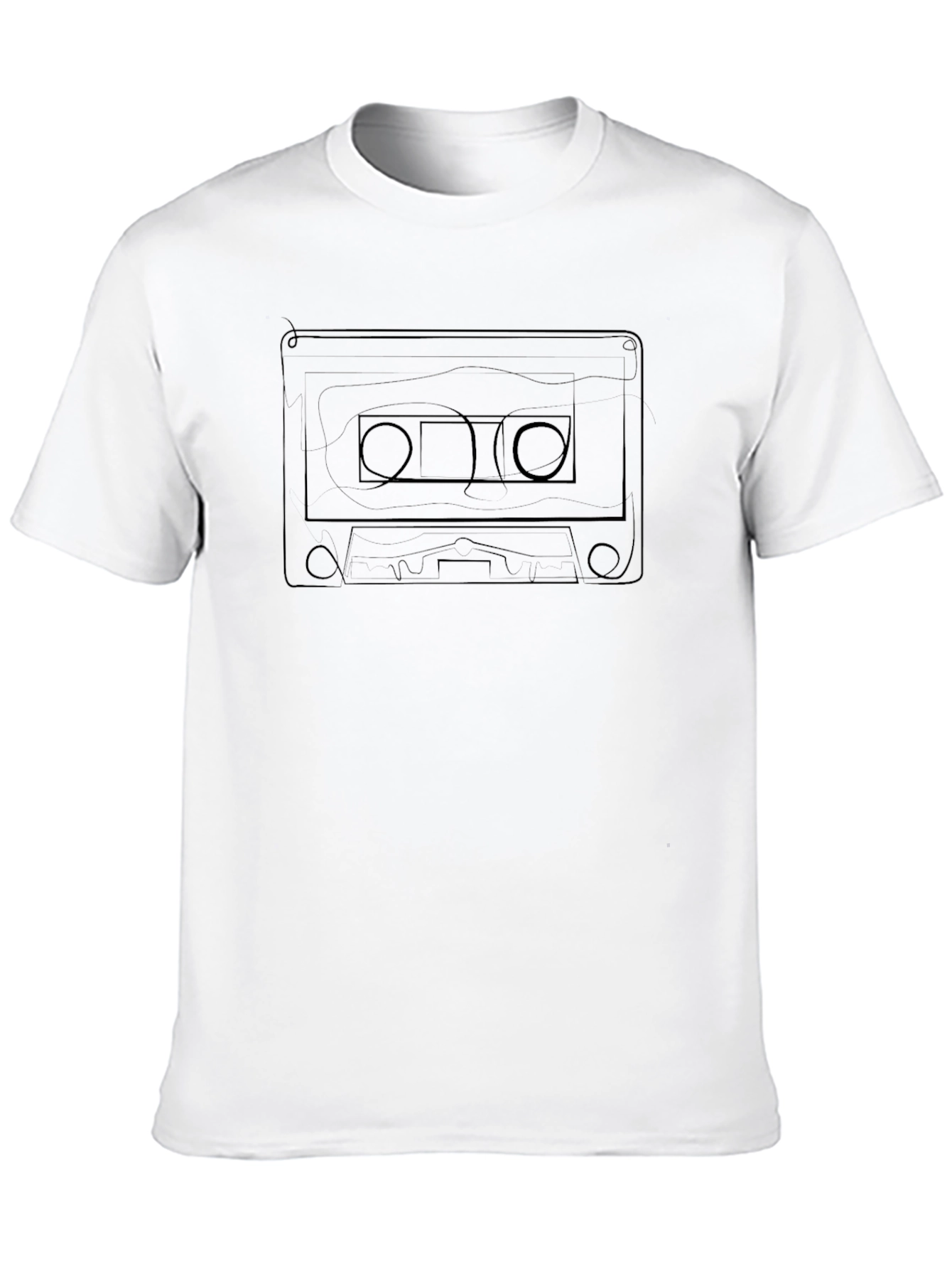 Retro Cassette Tape Graphic Tee - Classic Black