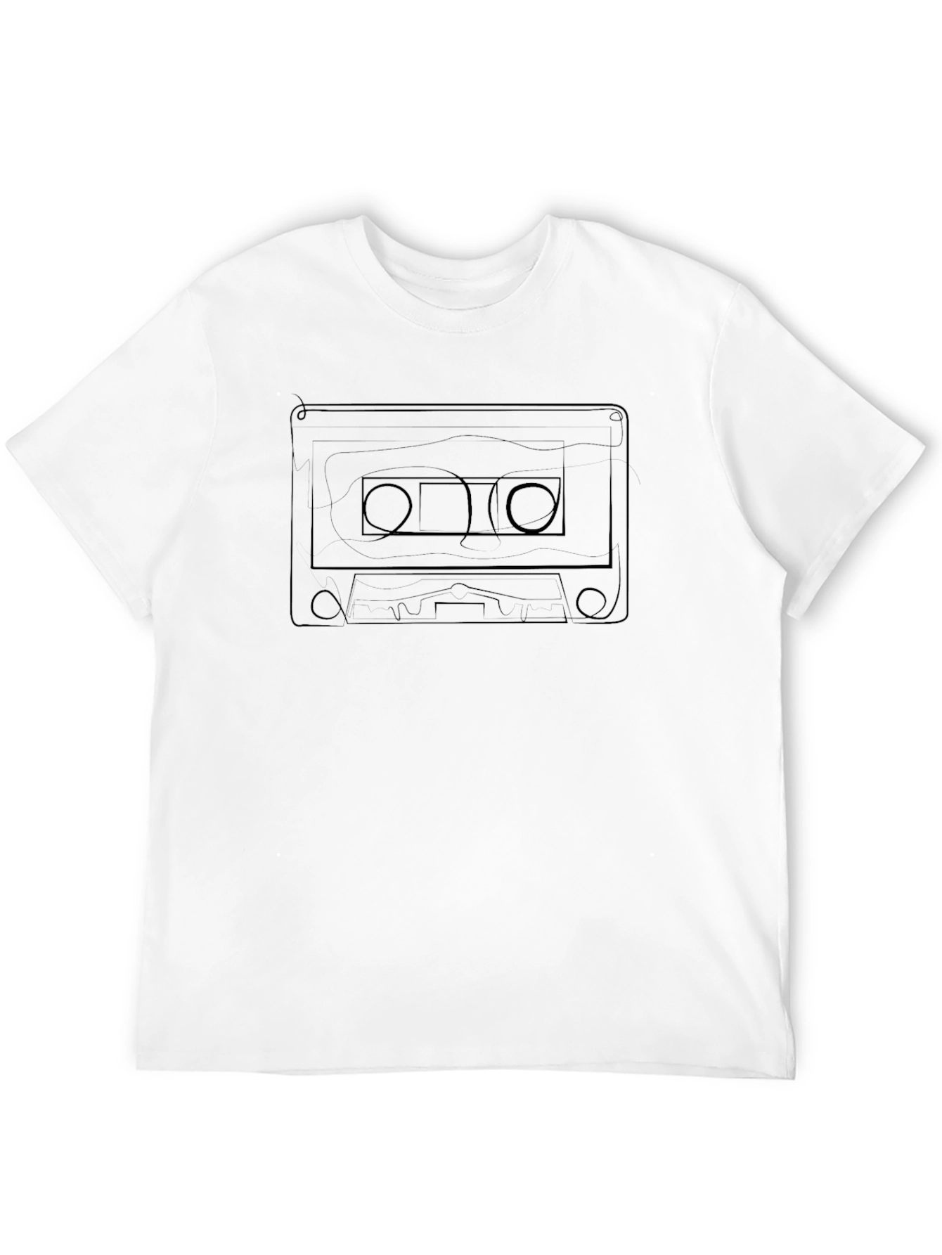 Retro Cassette Tape Graphic Tee - Classic Black