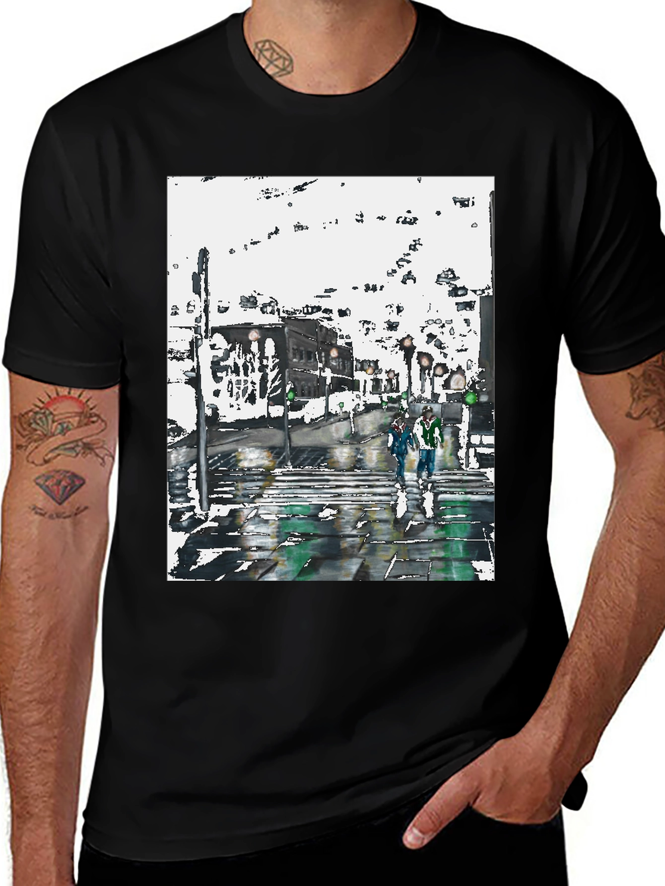 Urban Street Art Black T-Shirt