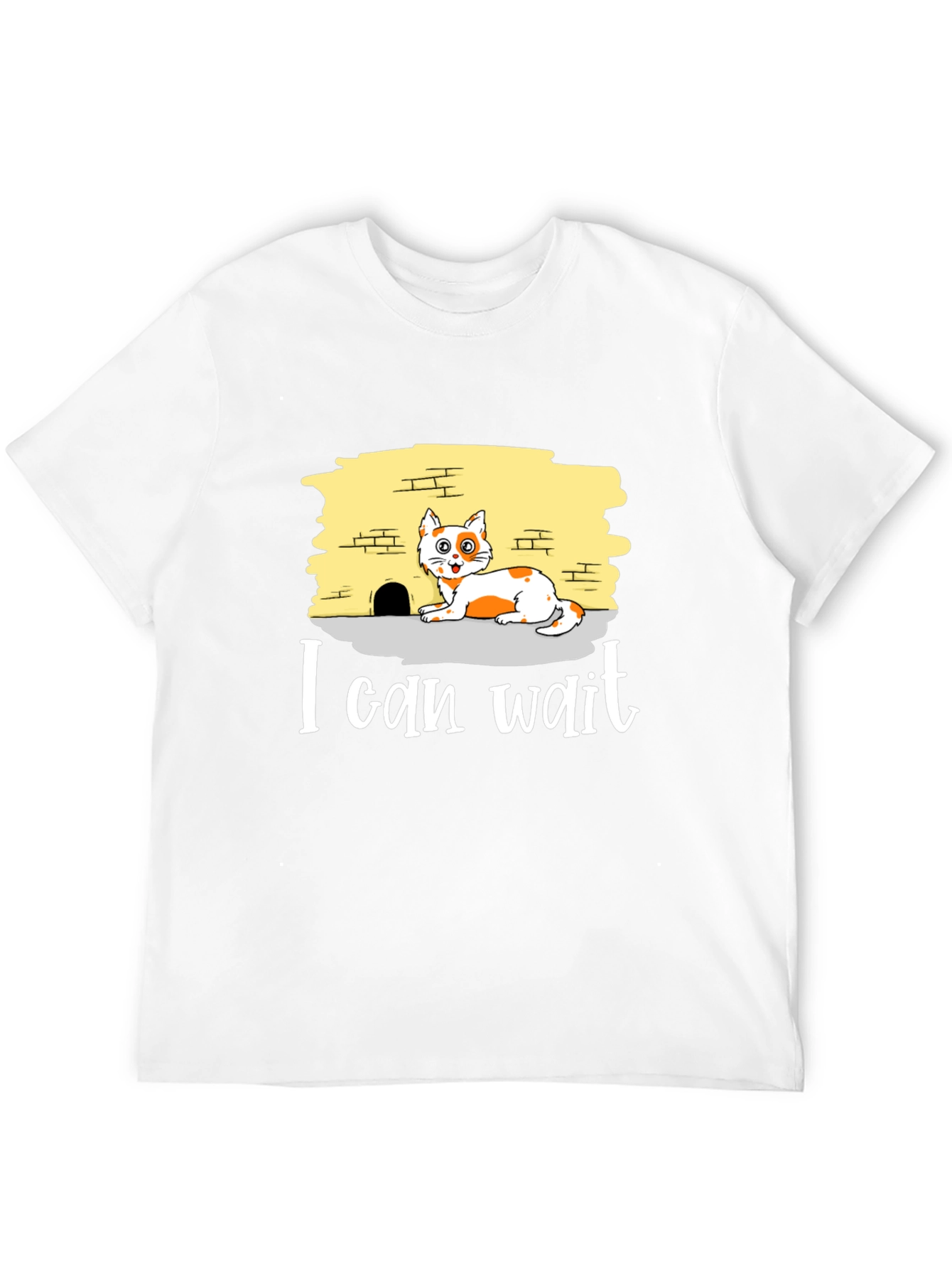 I Can Wait Cat Graphic Tee - Black