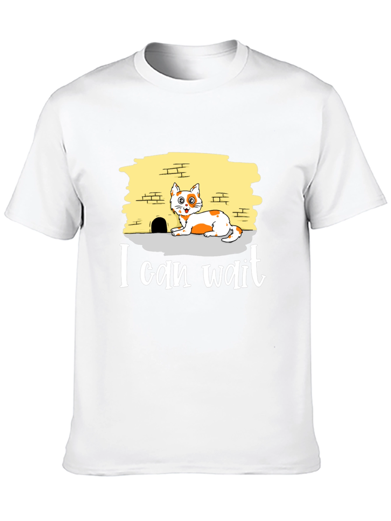 I Can Wait Cat Graphic Tee - Black