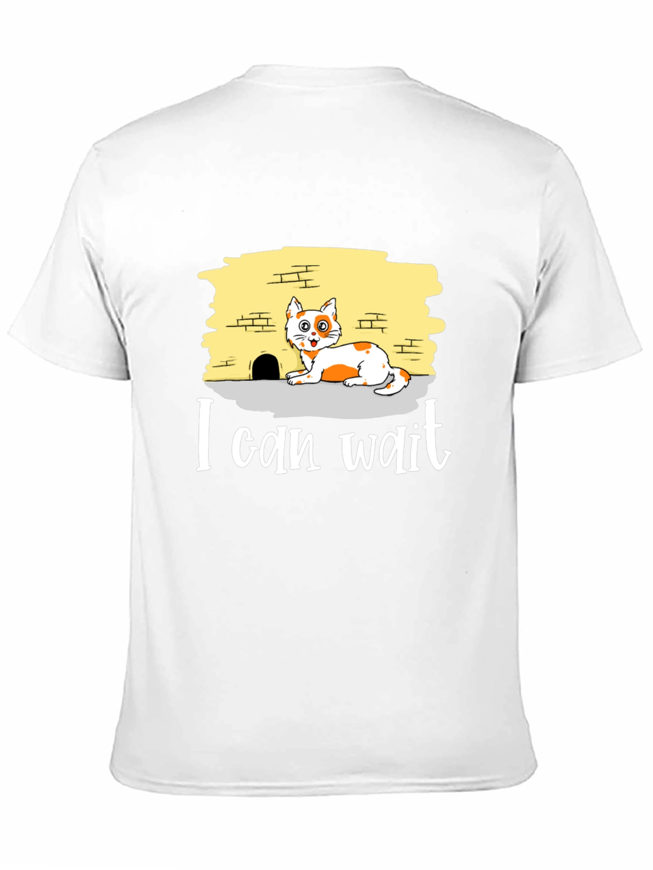 I Can Wait Cat Graphic Tee - Black
