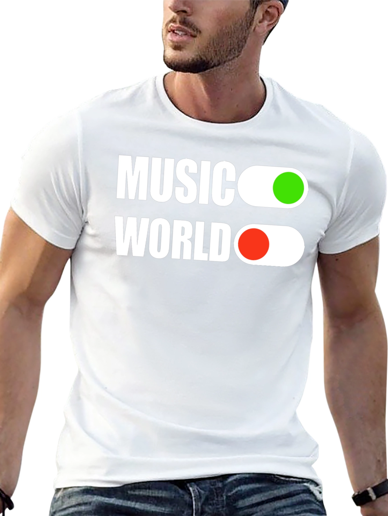 Music World On/Off Black T-Shirt