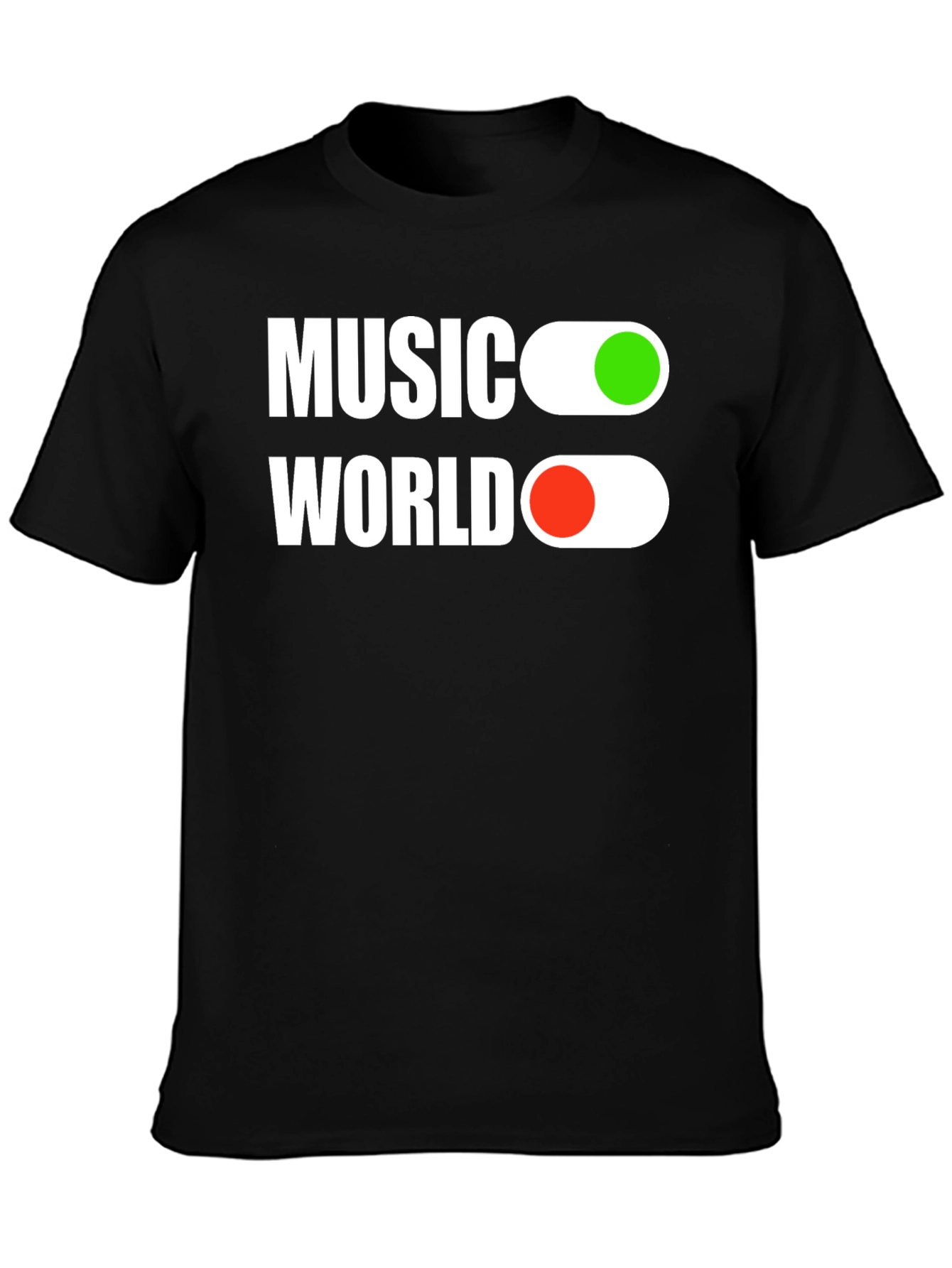 Music World On/Off Black T-Shirt
