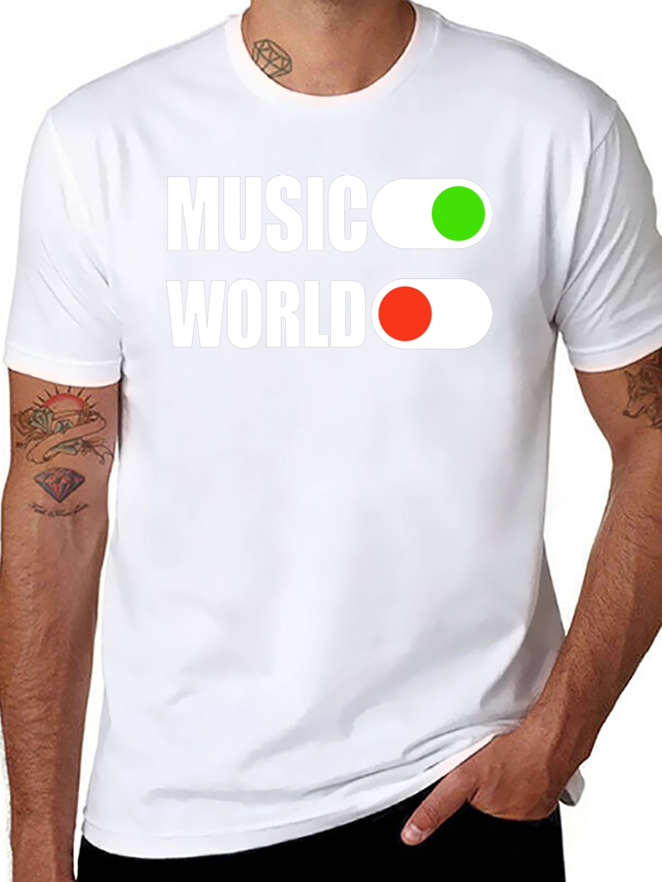 Music World On/Off Black T-Shirt