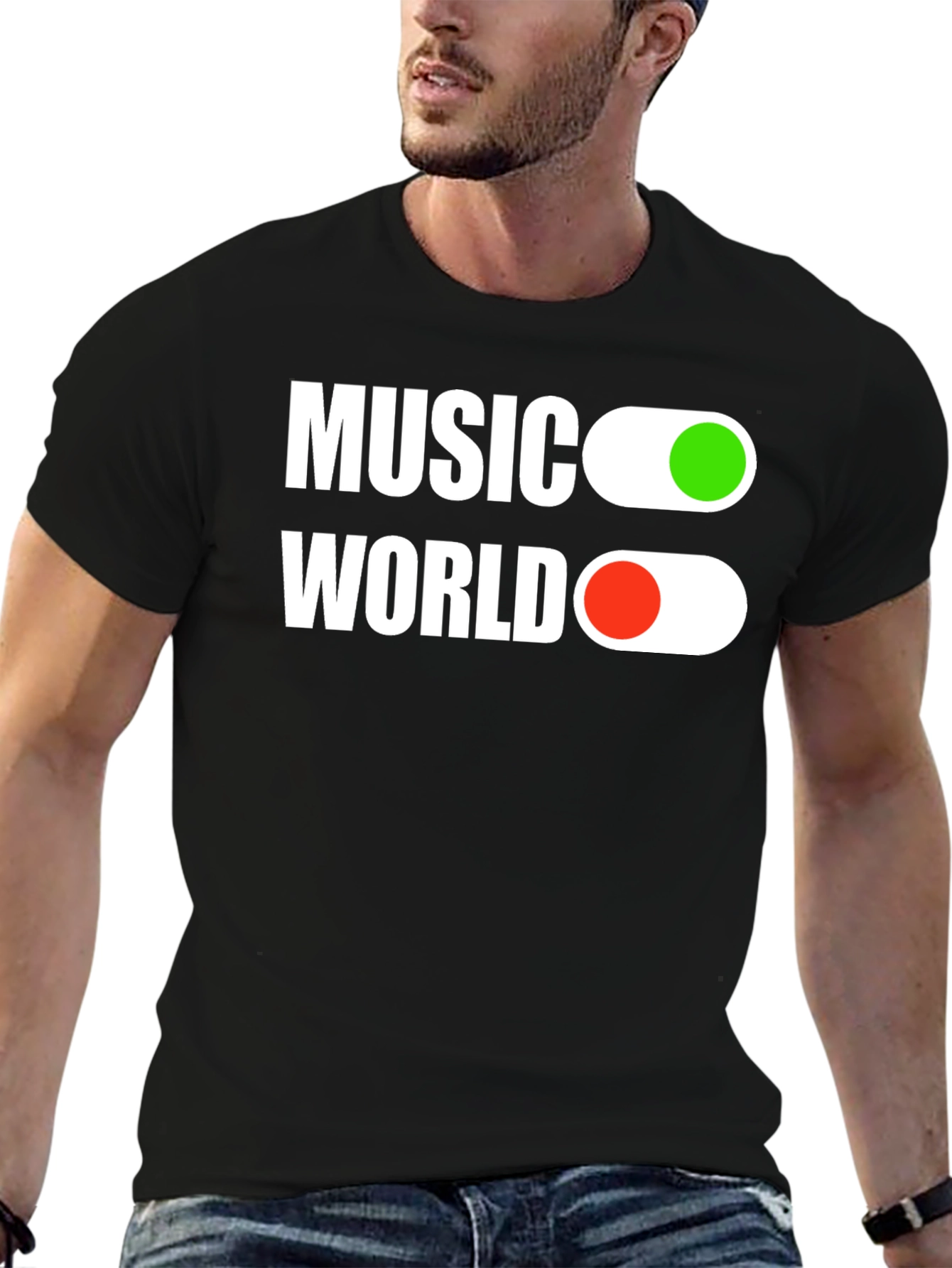 Music World On/Off Black T-Shirt