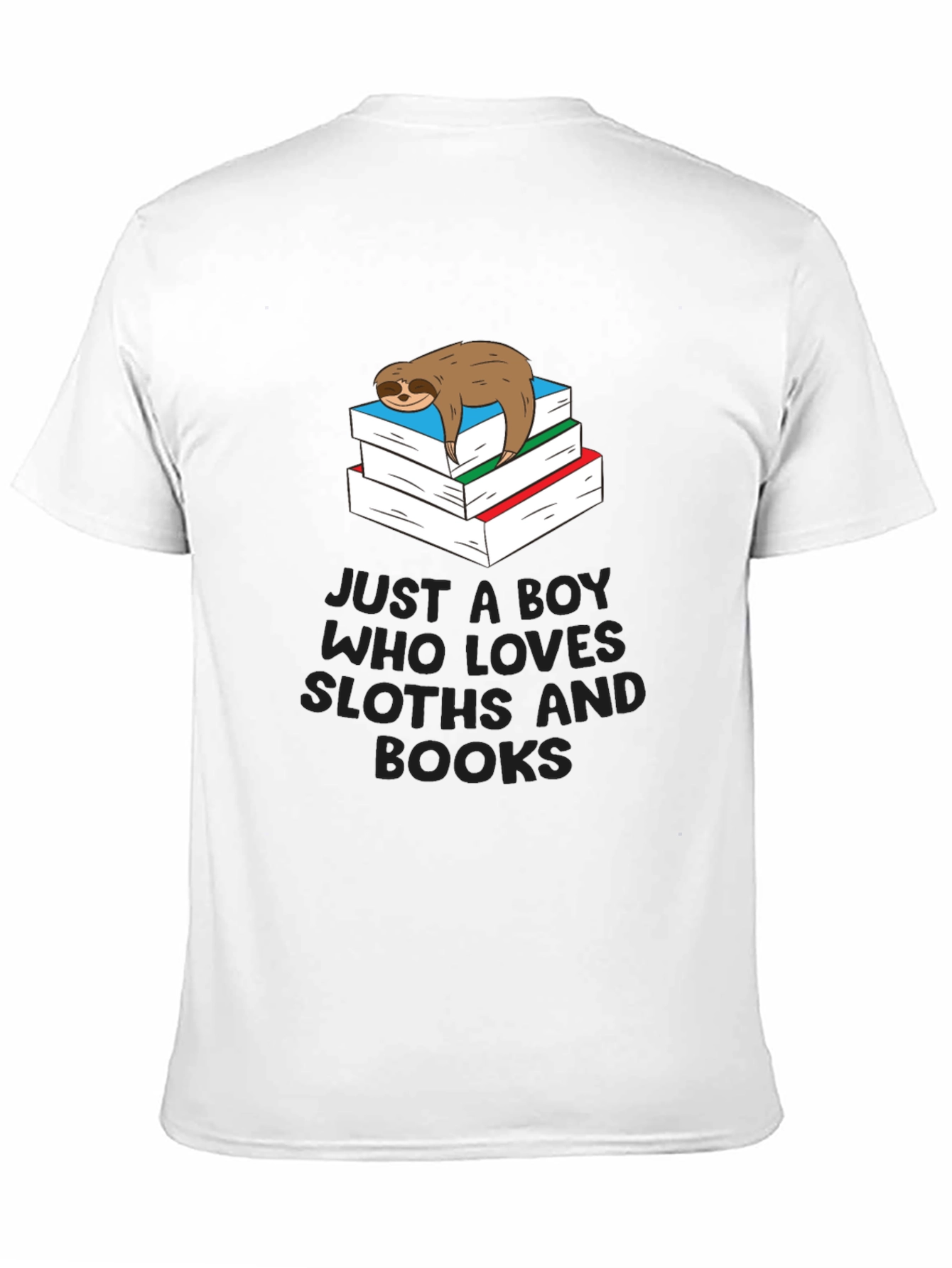 Sloth & Books Graphic T-Shirt - Comfy Casual Tee