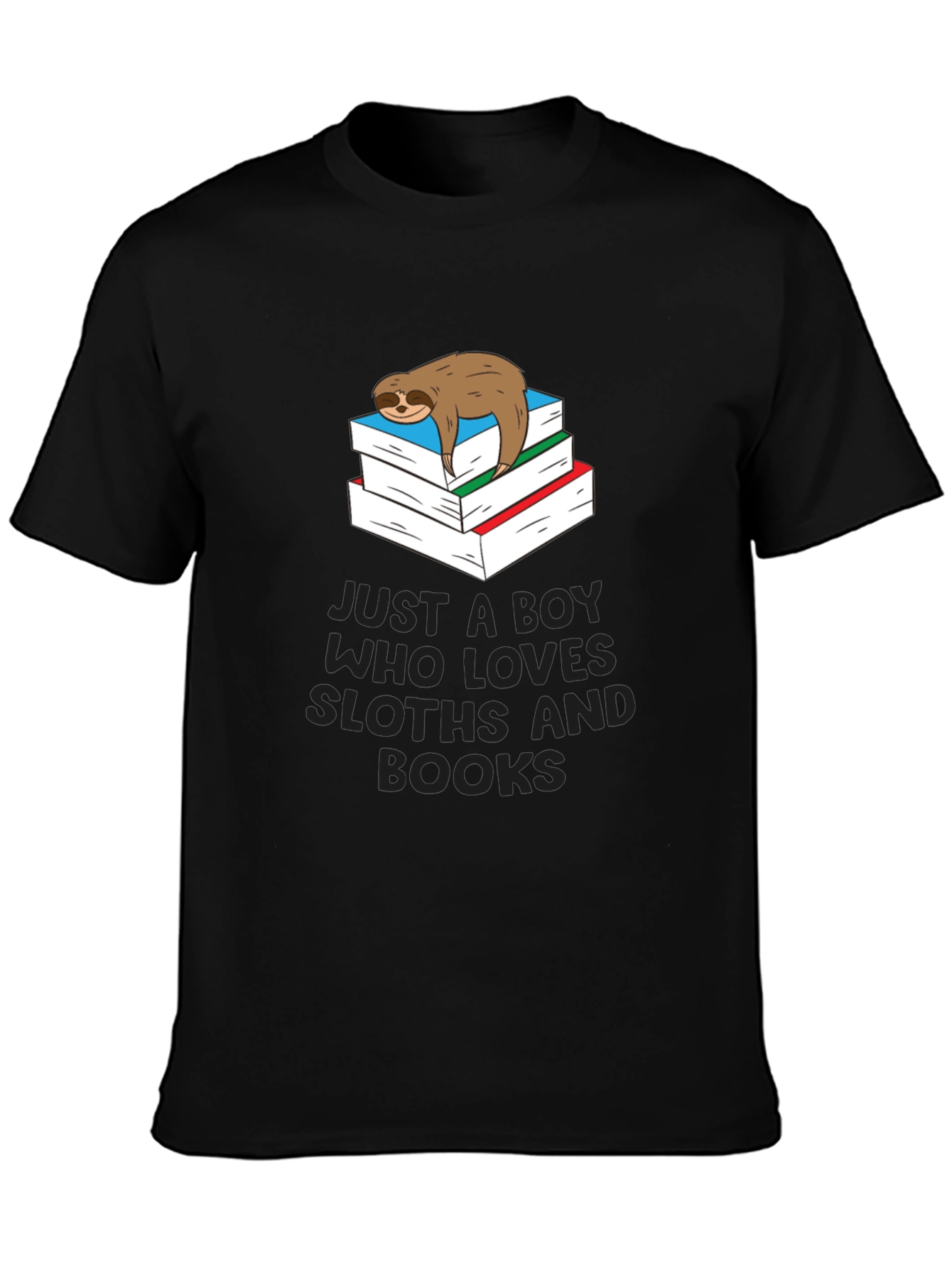 Sloth & Books Graphic T-Shirt - Comfy Casual Tee