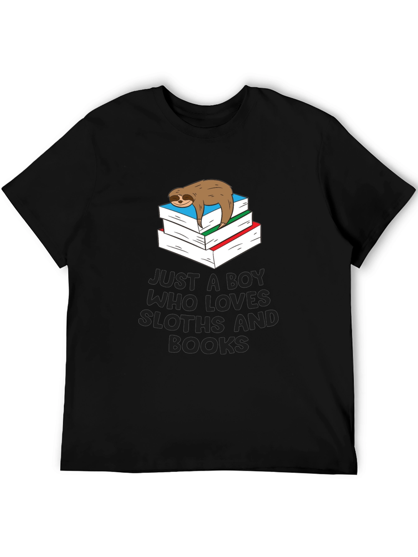 Sloth & Books Graphic T-Shirt - Comfy Casual Tee