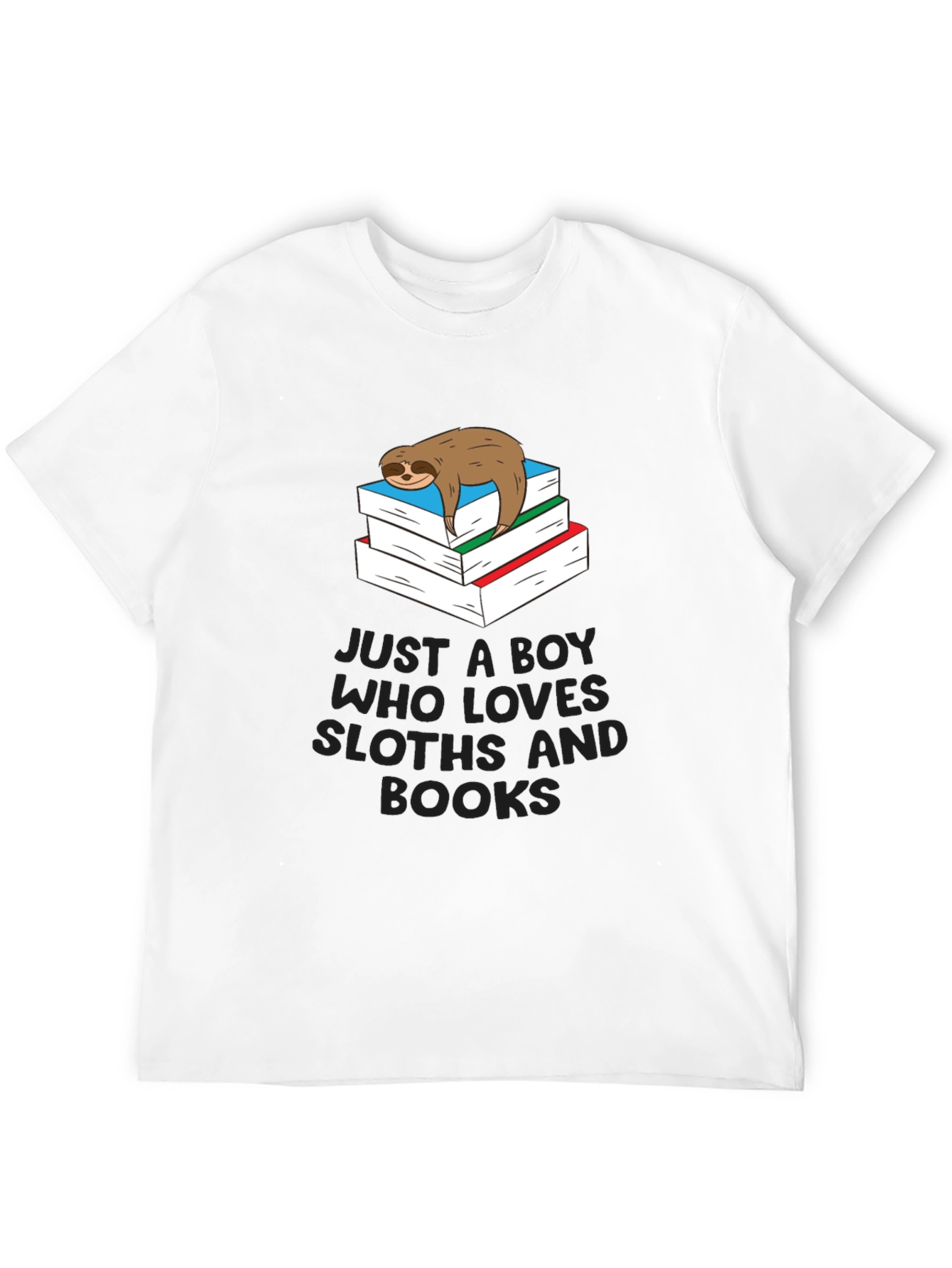 Sloth & Books Graphic T-Shirt - Comfy Casual Tee