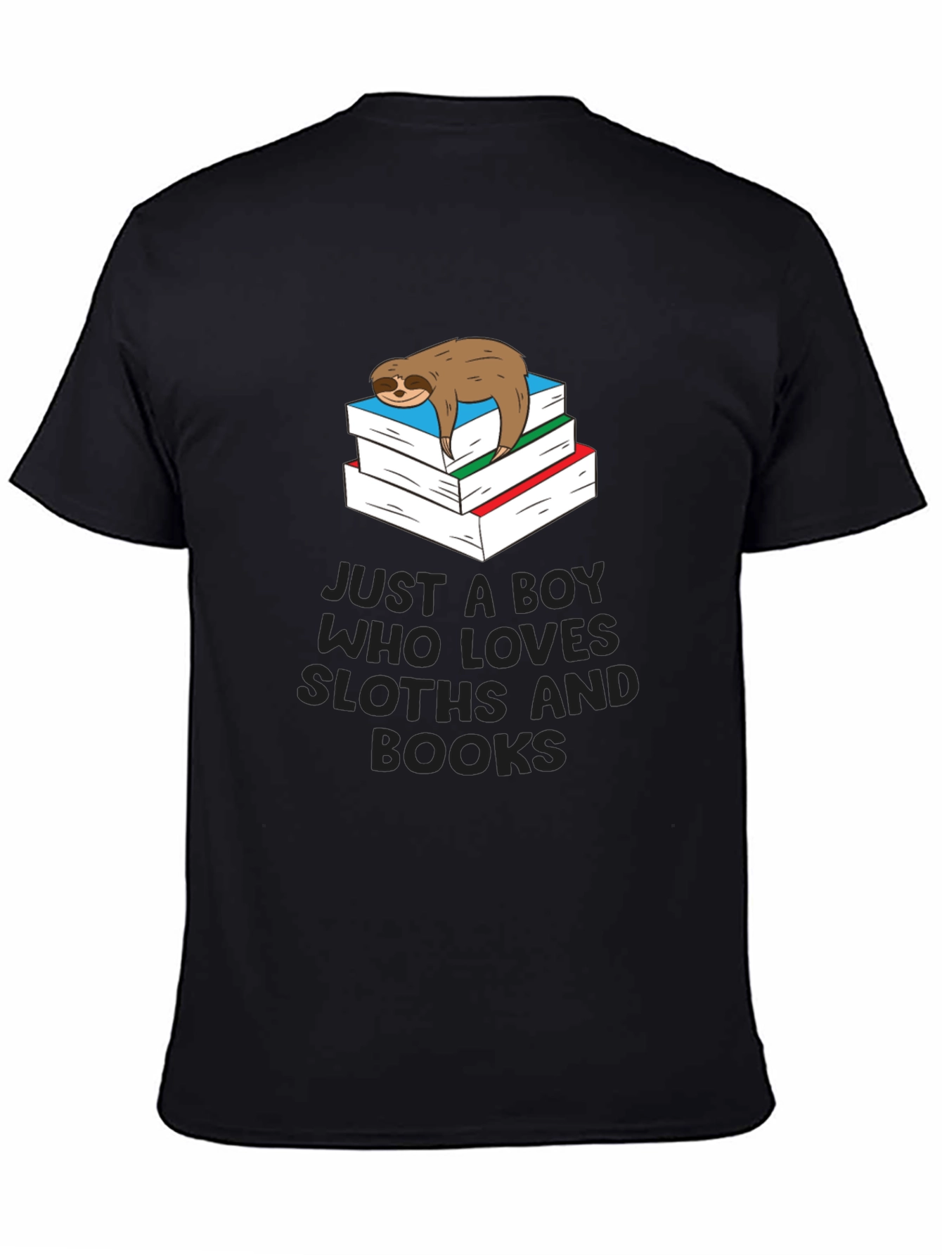 Sloth & Books Graphic T-Shirt - Comfy Casual Tee