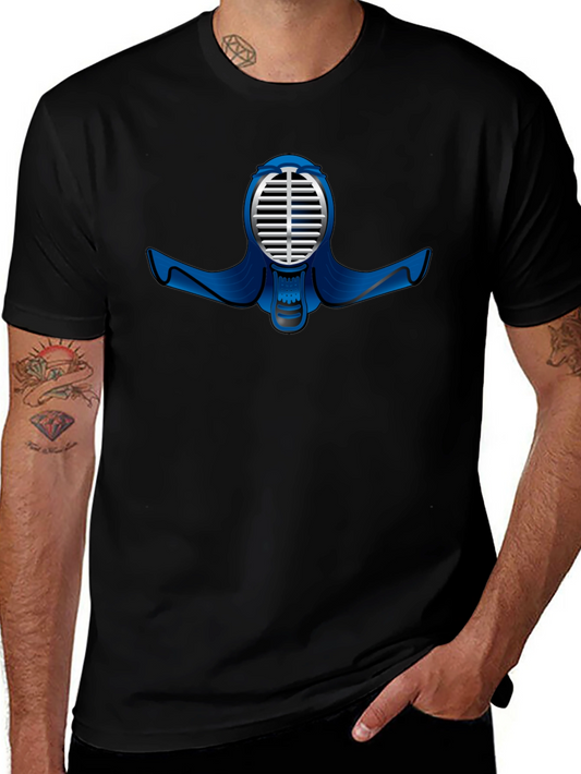 Black T-Shirt with Kendo Mask Design