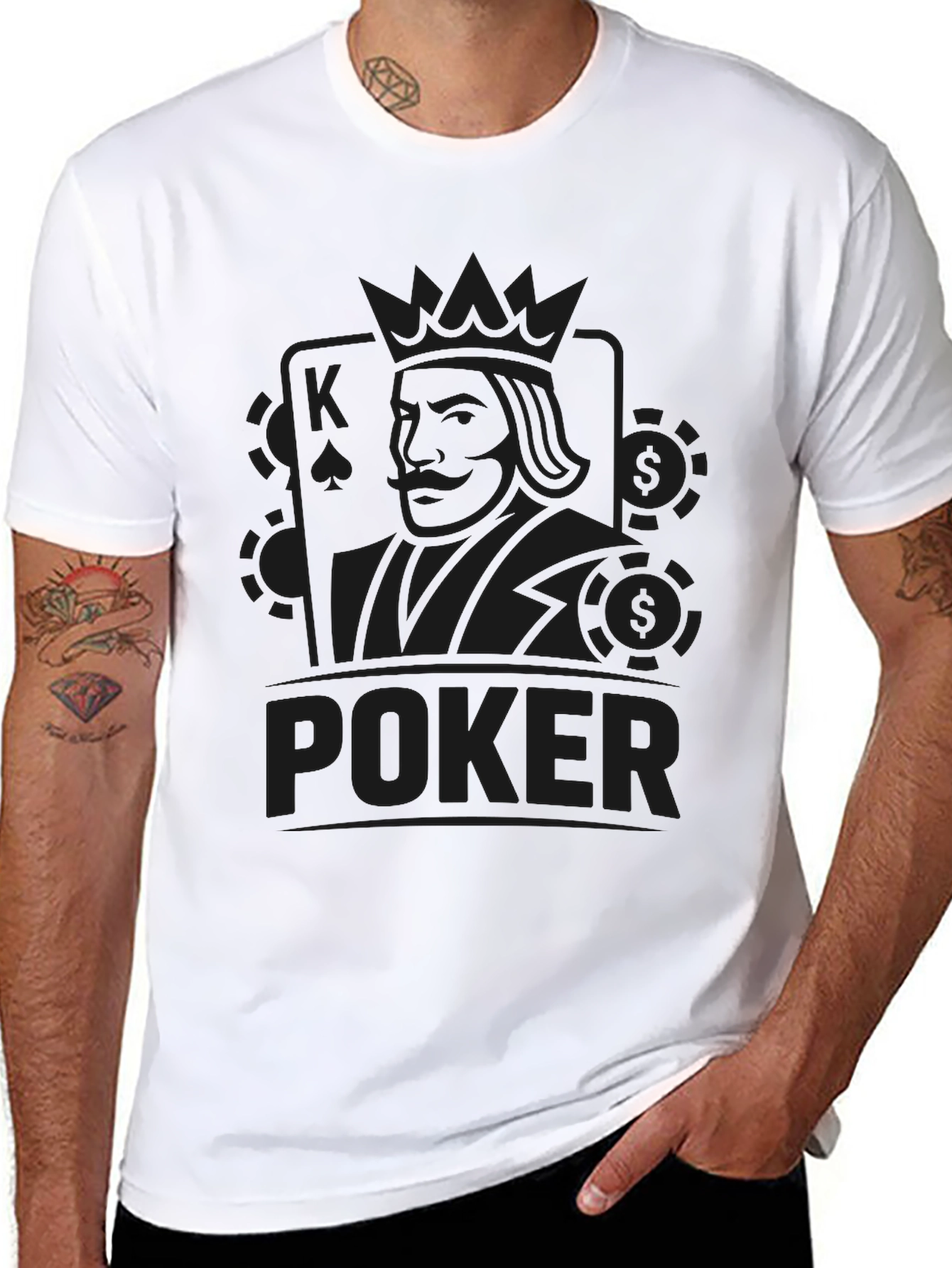 Black Poker King Graphic T-Shirt