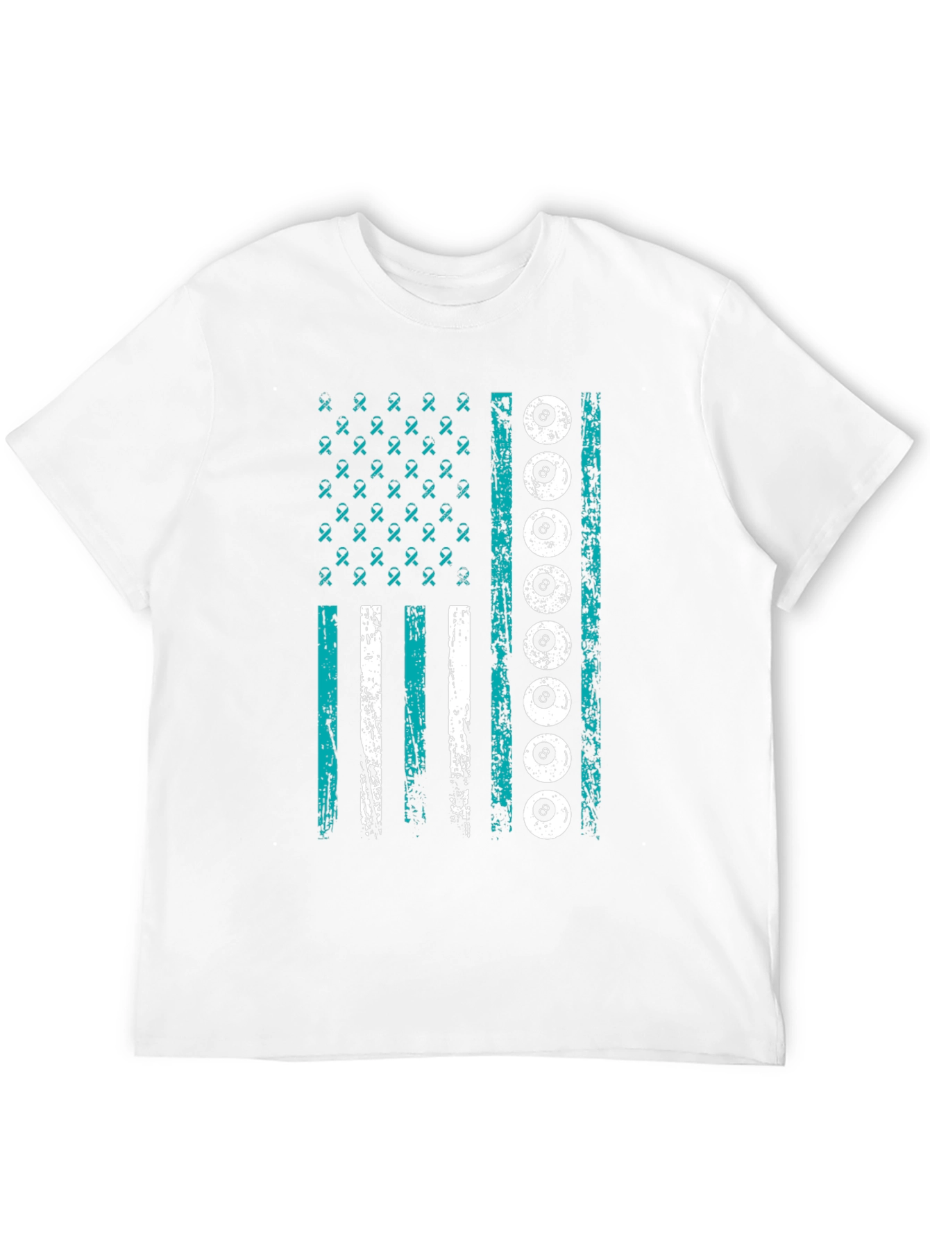 Pool Billiards Awareness Ribbon Flag T-Shirt