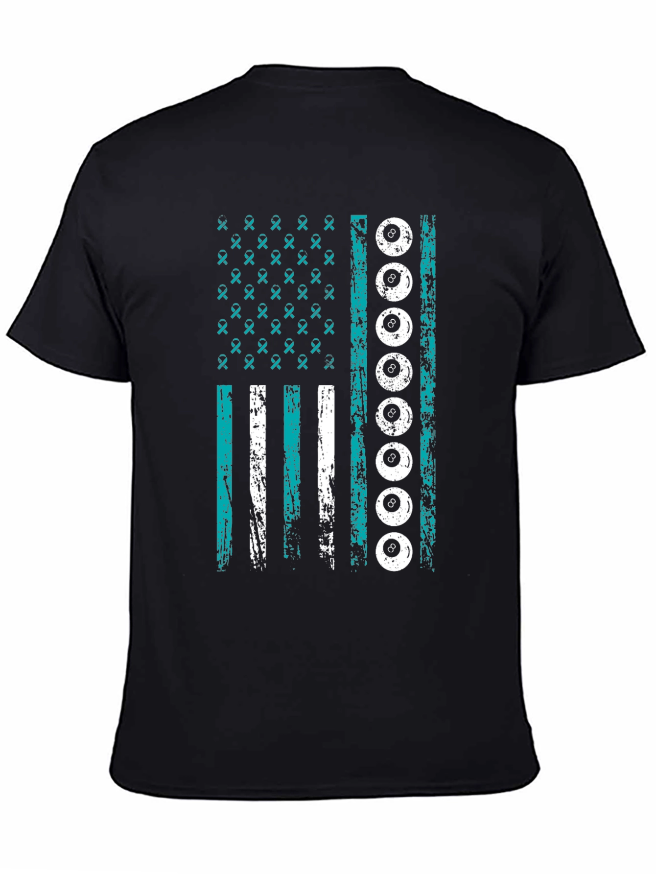 Pool Billiards Awareness Ribbon Flag T-Shirt