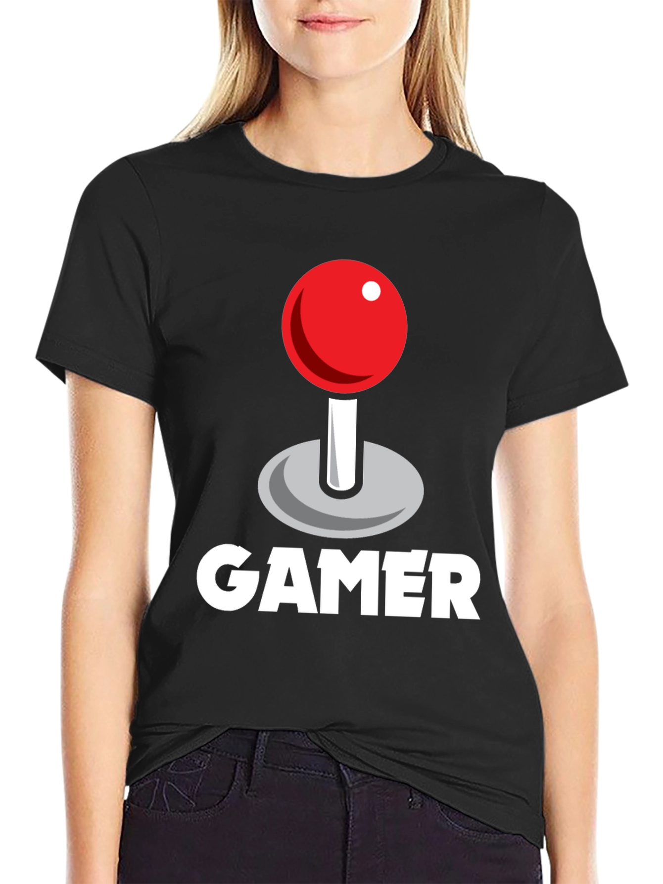Gamer Joystick Graphic Tee - Black Cotton T-Shirt
