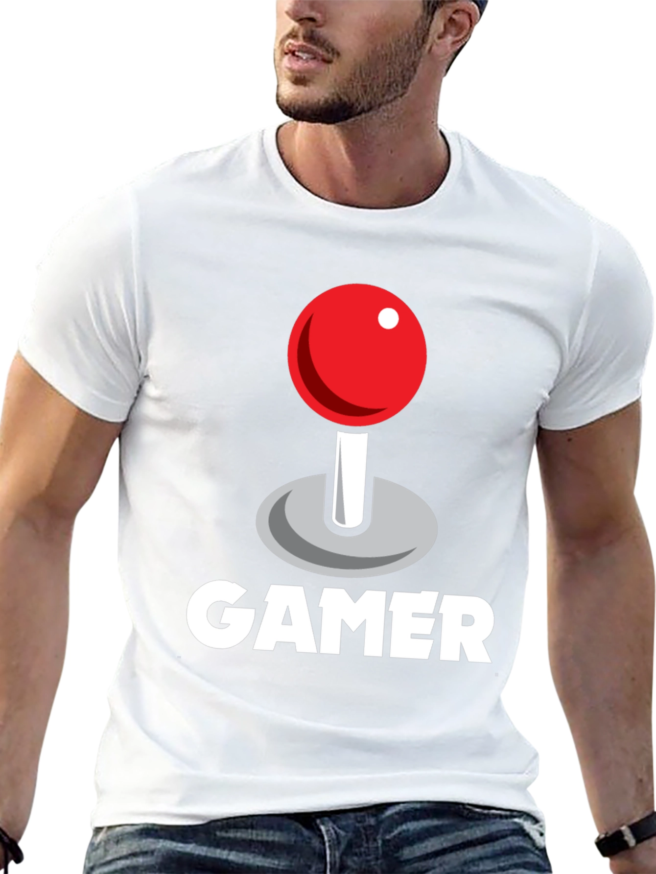 Gamer Joystick Graphic Tee - Black Cotton T-Shirt