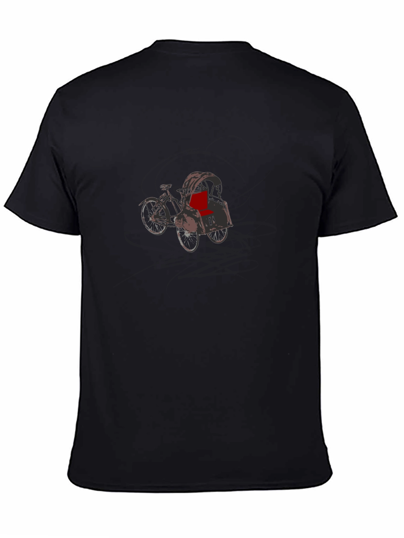 Black T-Shirt with Rickshaw Graphic