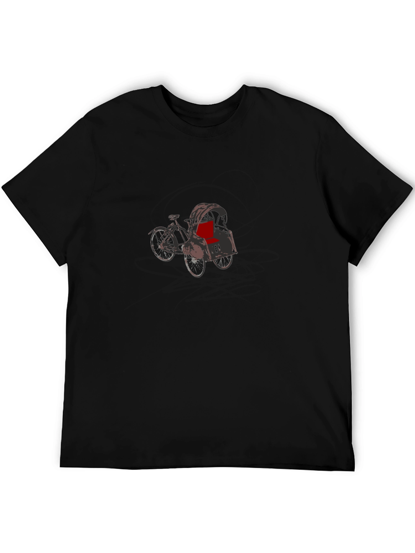 Black T-Shirt with Rickshaw Graphic
