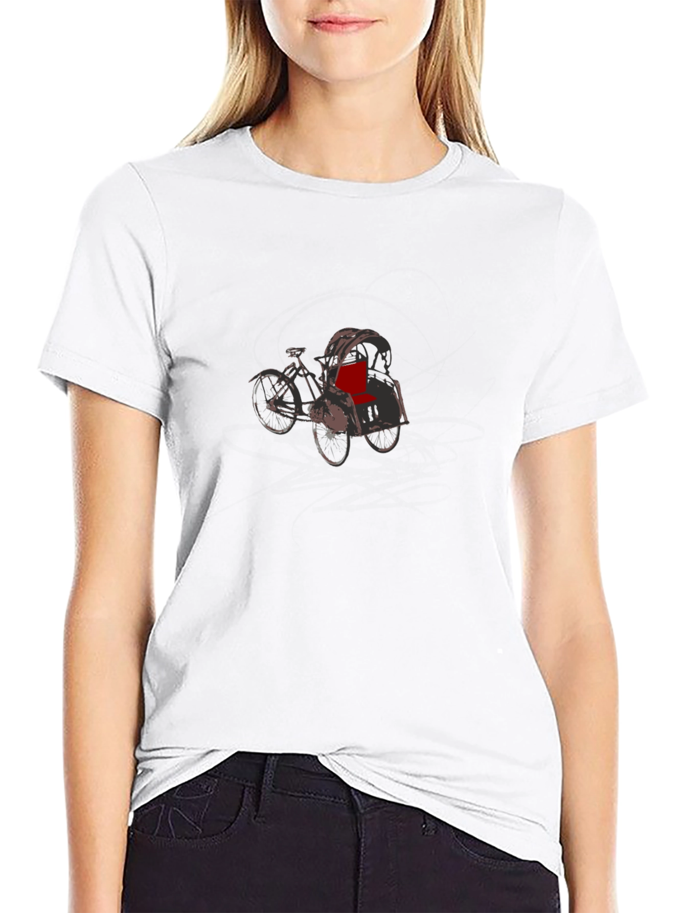 Black T-Shirt with Rickshaw Graphic