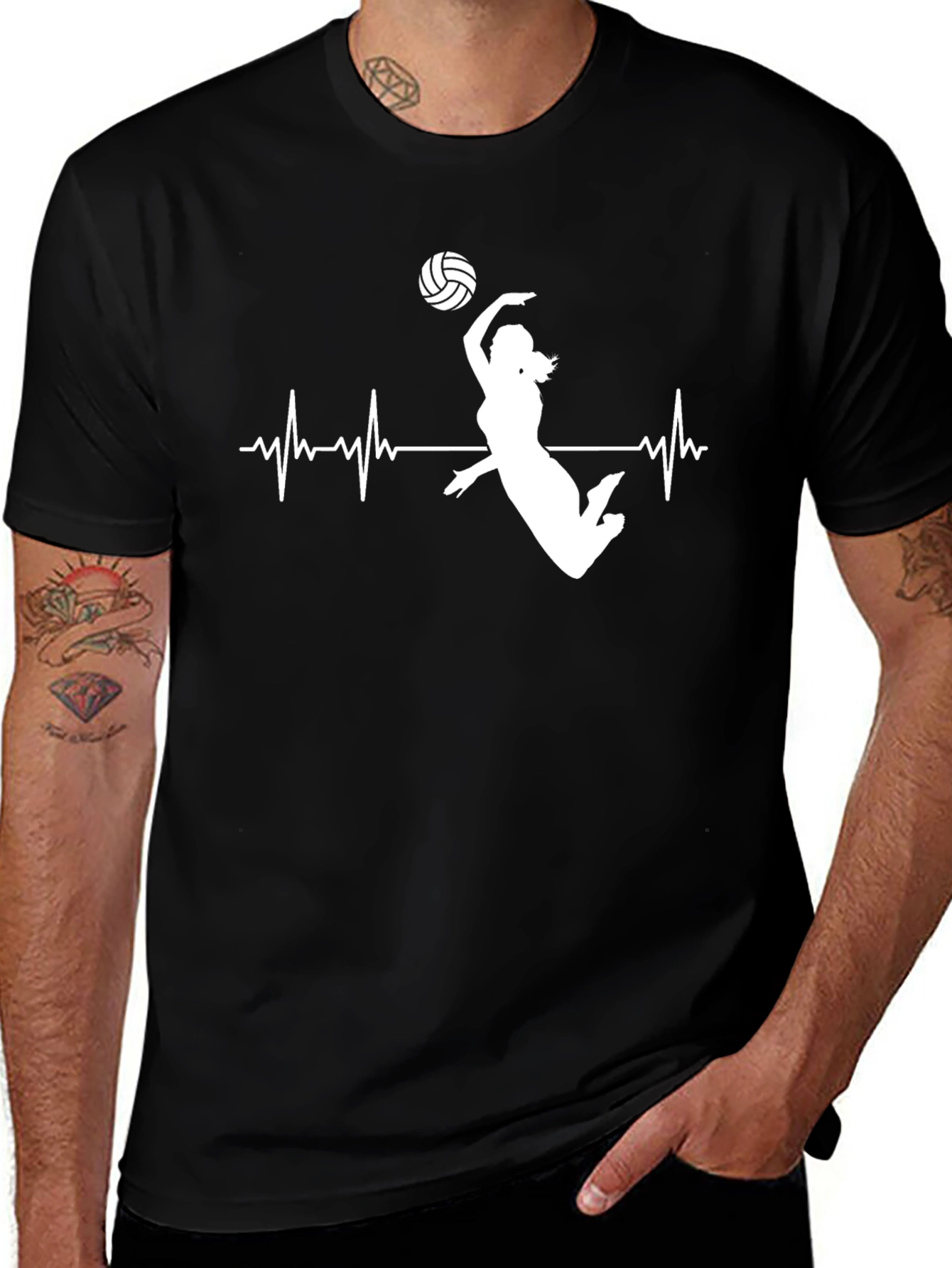 Volleyball Heartbeat Graphic T-Shirt