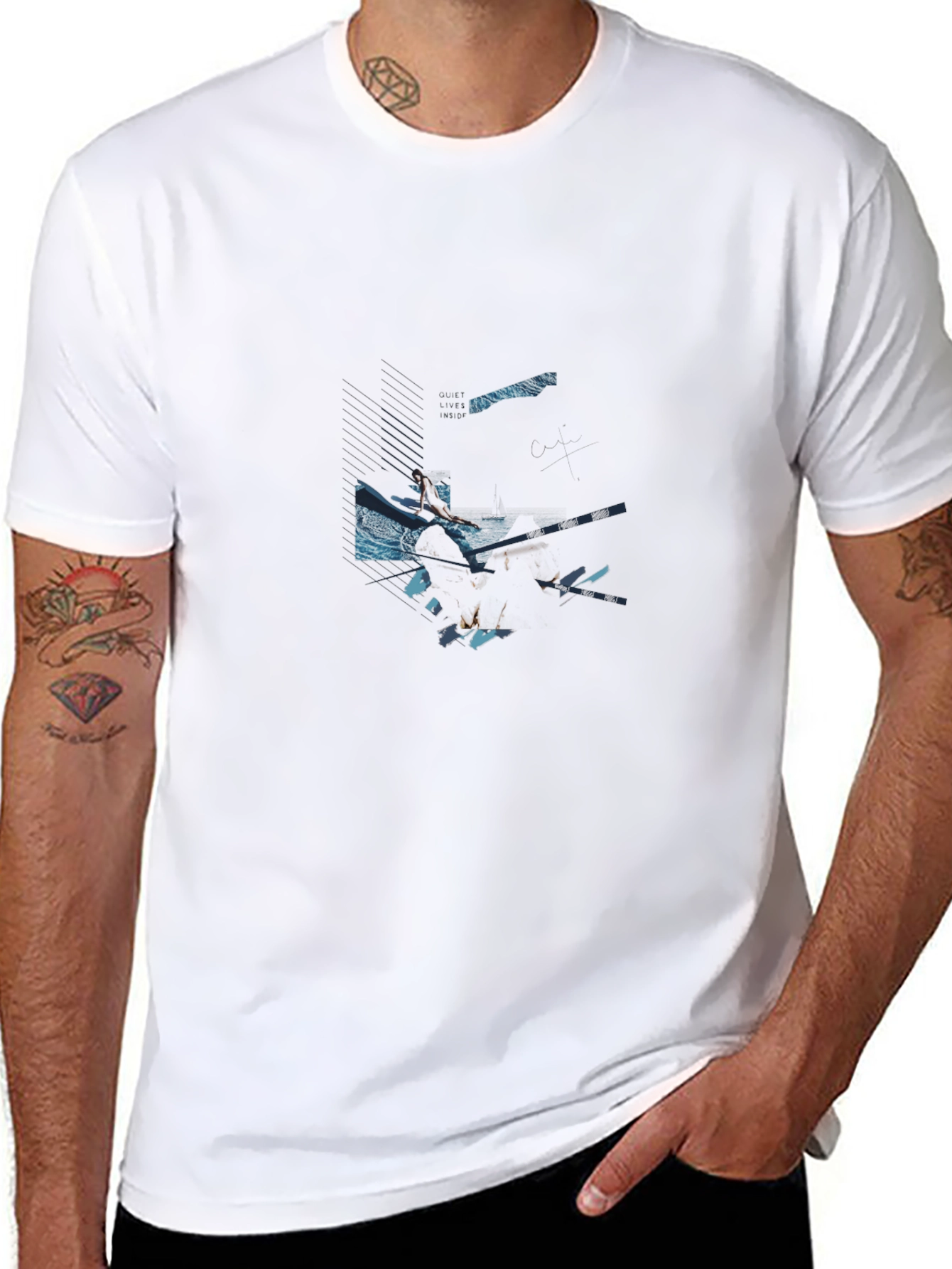 Abstract Graphic Black T-Shirt - Modern Casual Wear