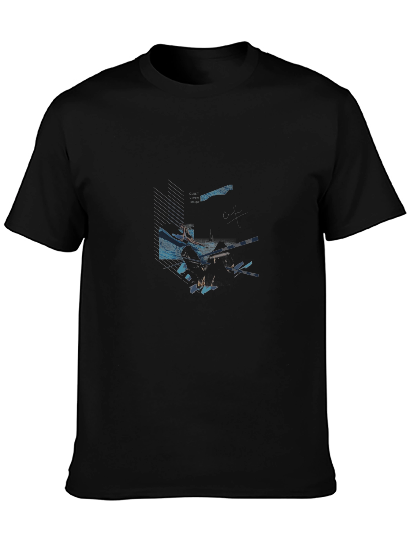Abstract Graphic Black T-Shirt - Modern Casual Wear