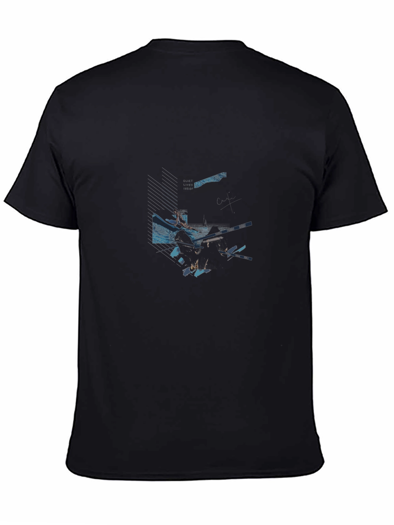 Abstract Graphic Black T-Shirt - Modern Casual Wear