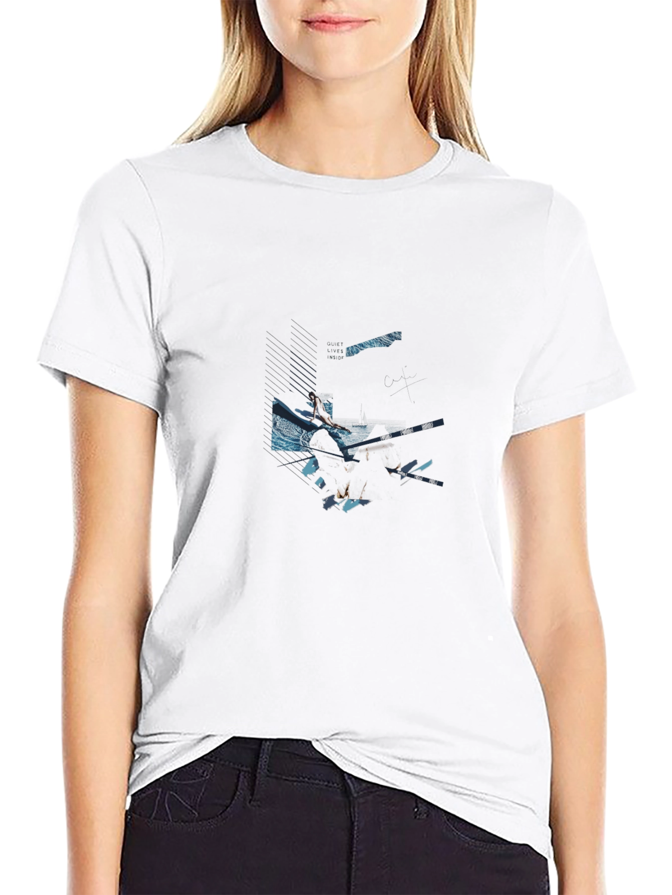 Abstract Graphic Black T-Shirt - Modern Casual Wear