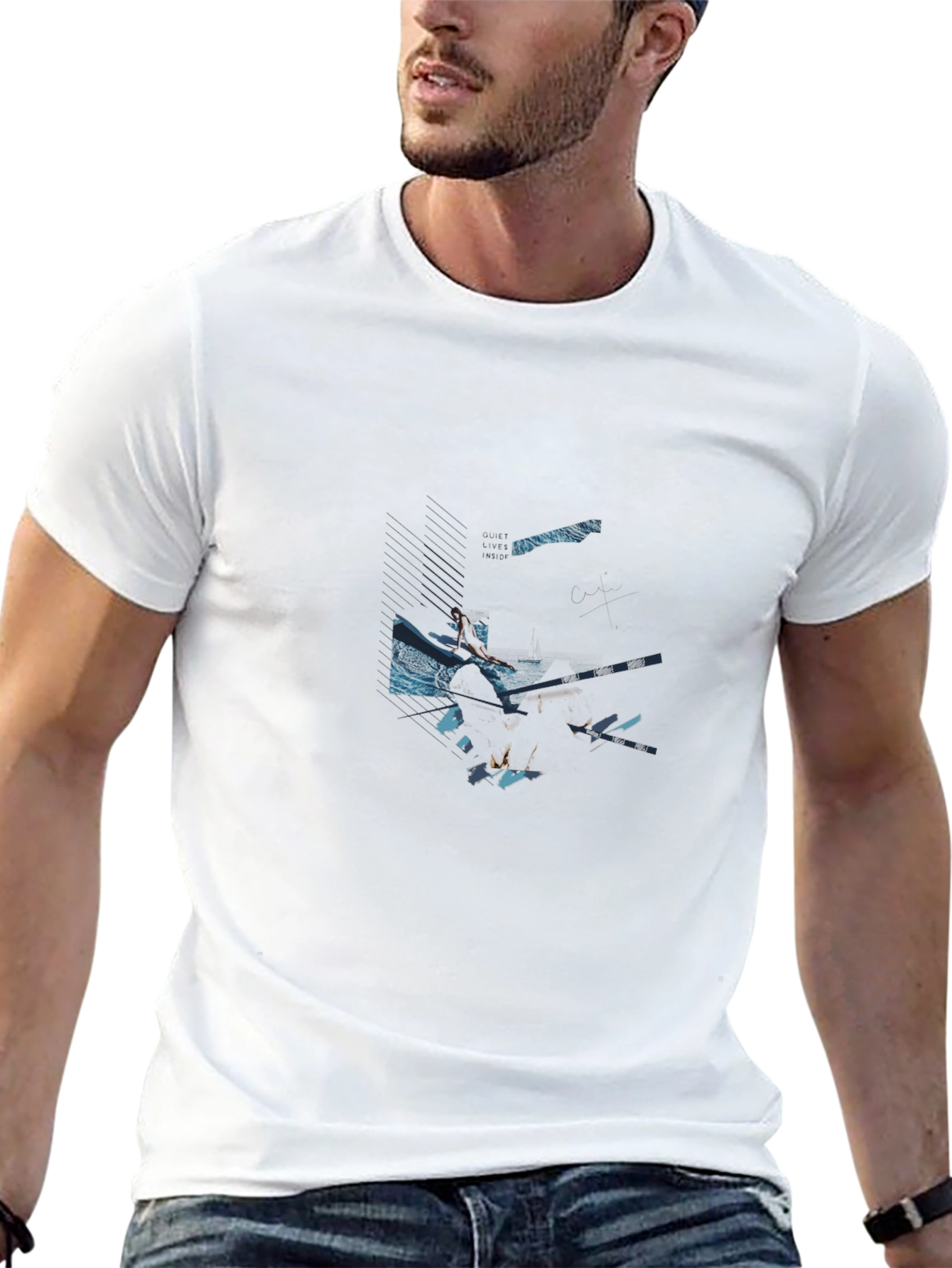 Abstract Graphic Black T-Shirt - Modern Casual Wear