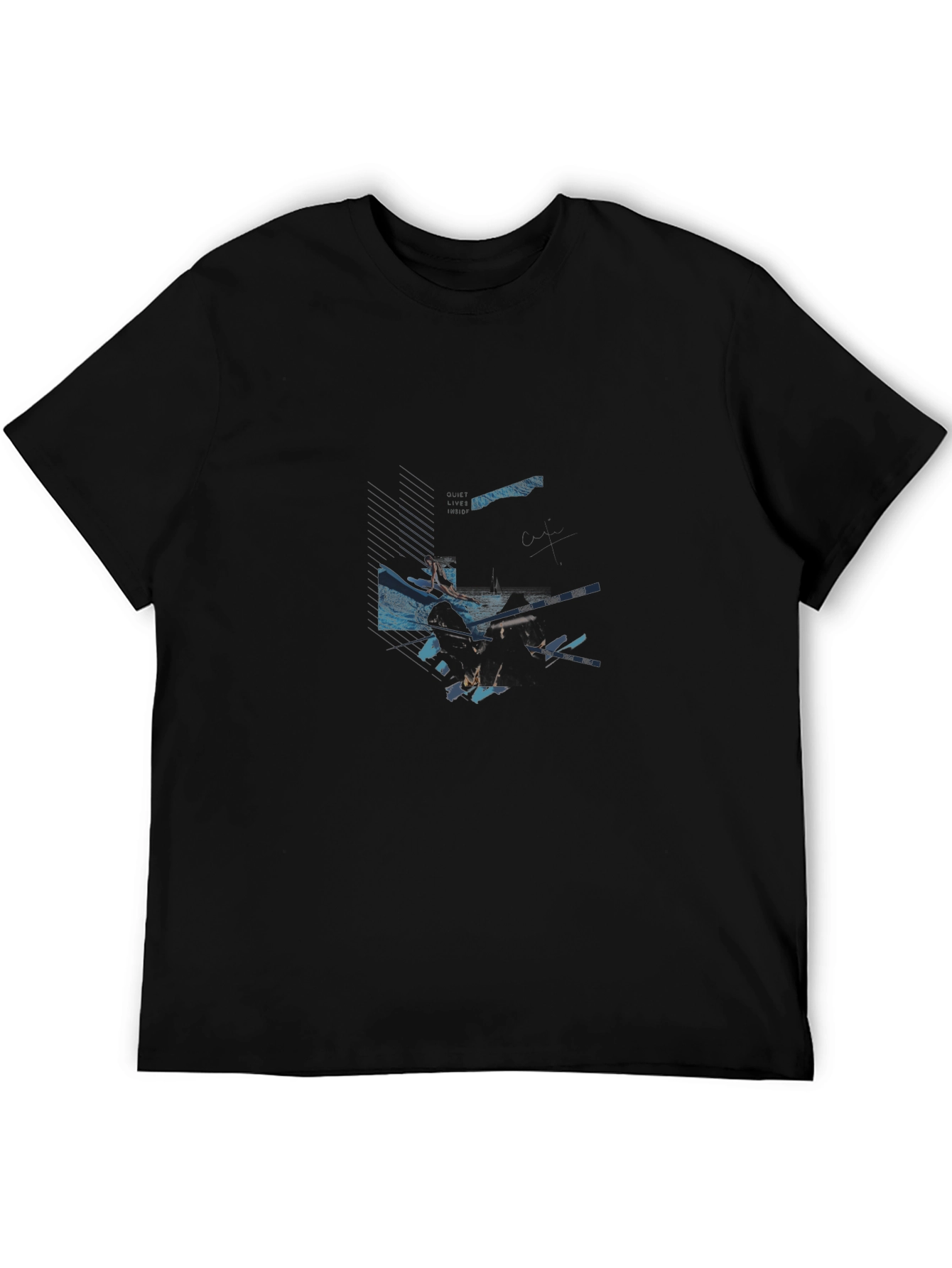 Abstract Graphic Black T-Shirt - Modern Casual Wear