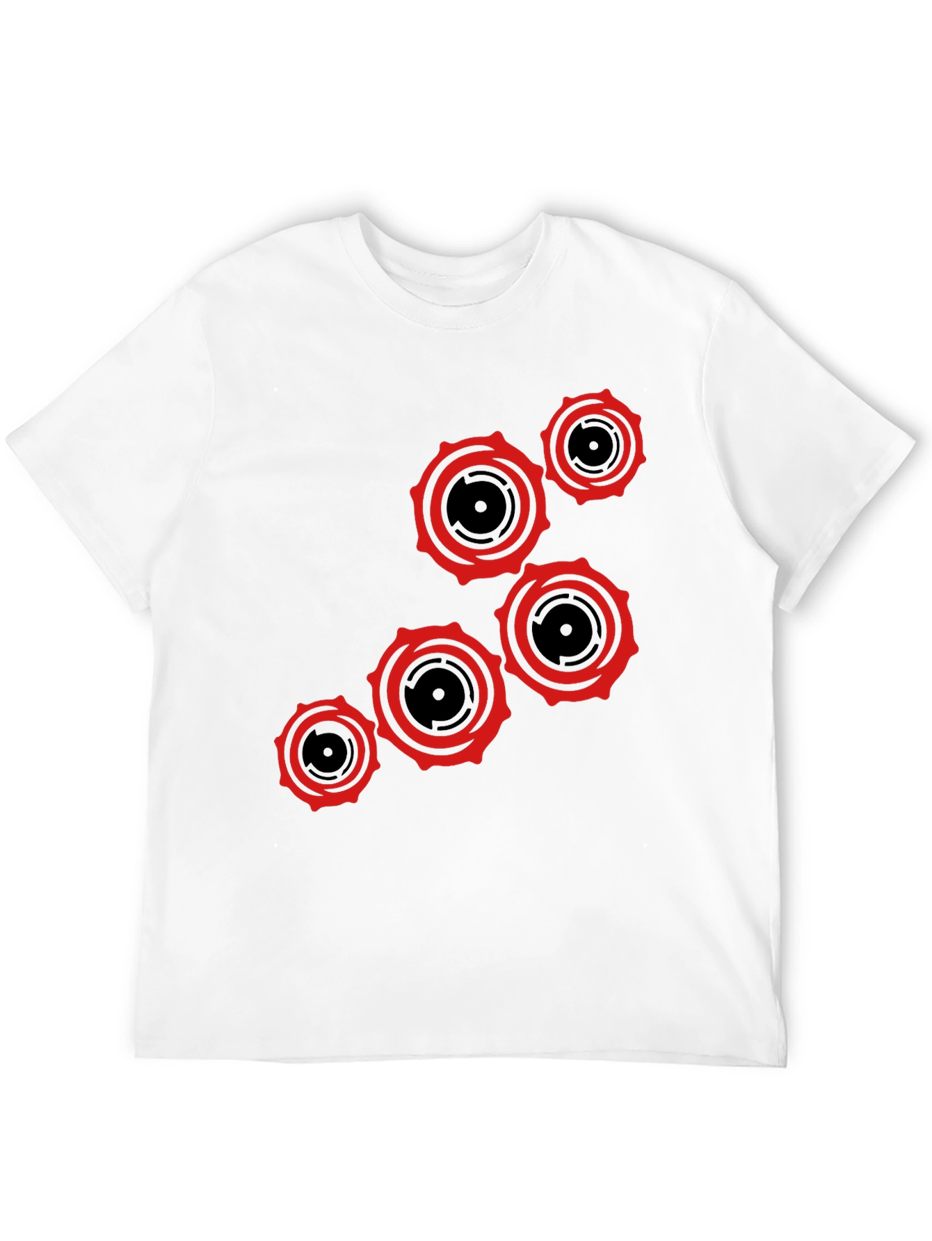 Modern Geometric Graphic Print Black T-Shirt