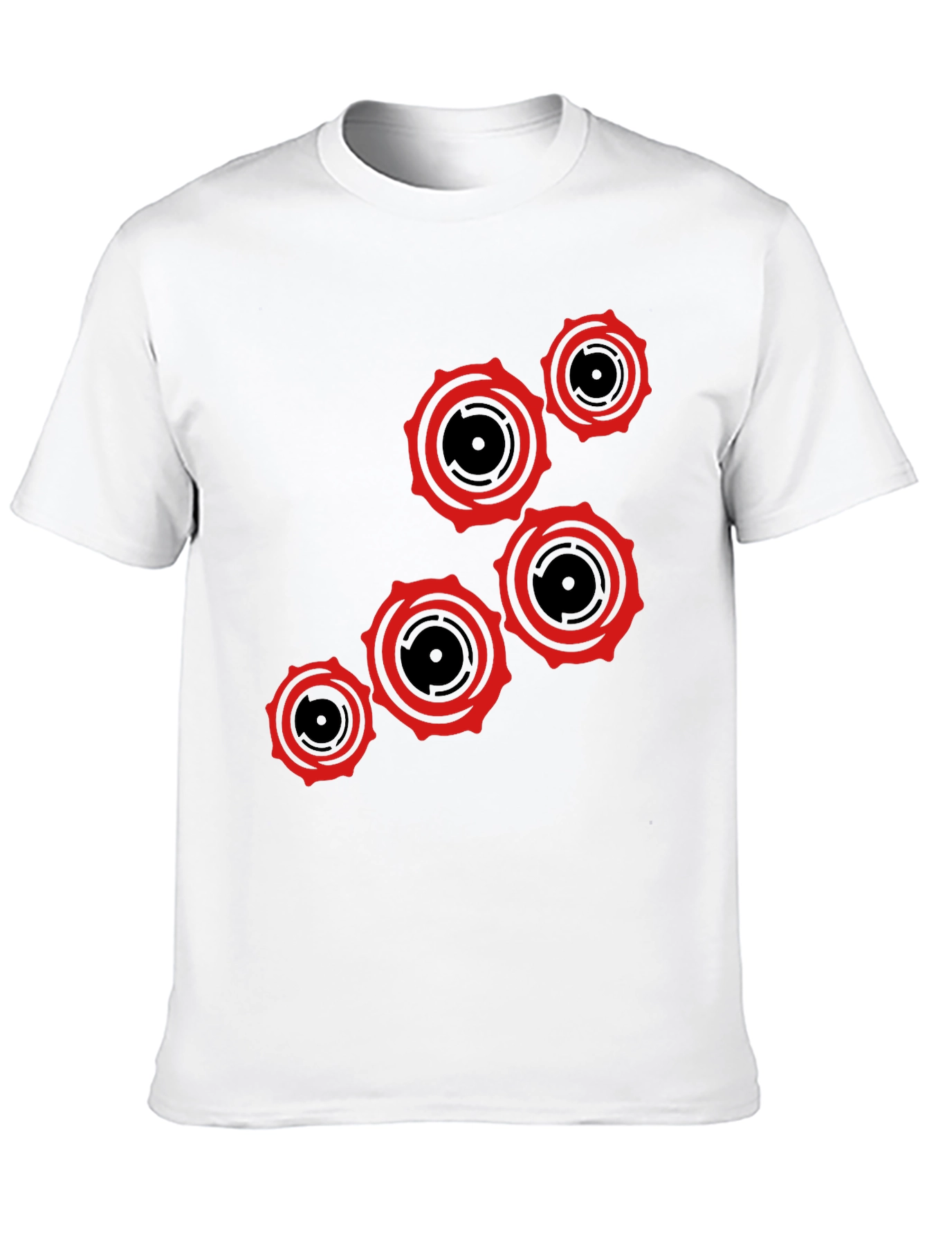 Modern Geometric Graphic Print Black T-Shirt