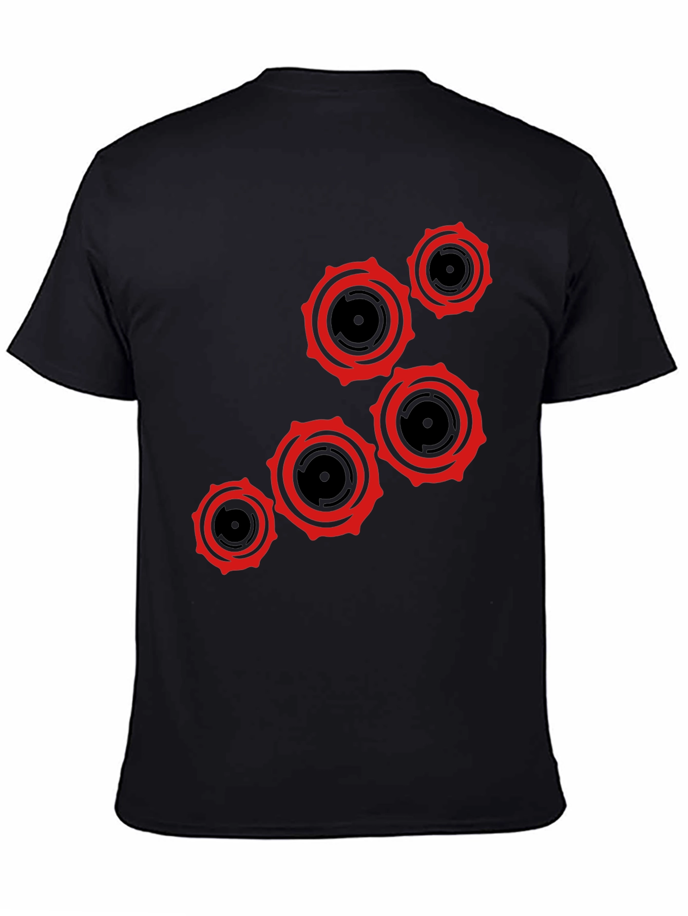 Modern Geometric Graphic Print Black T-Shirt