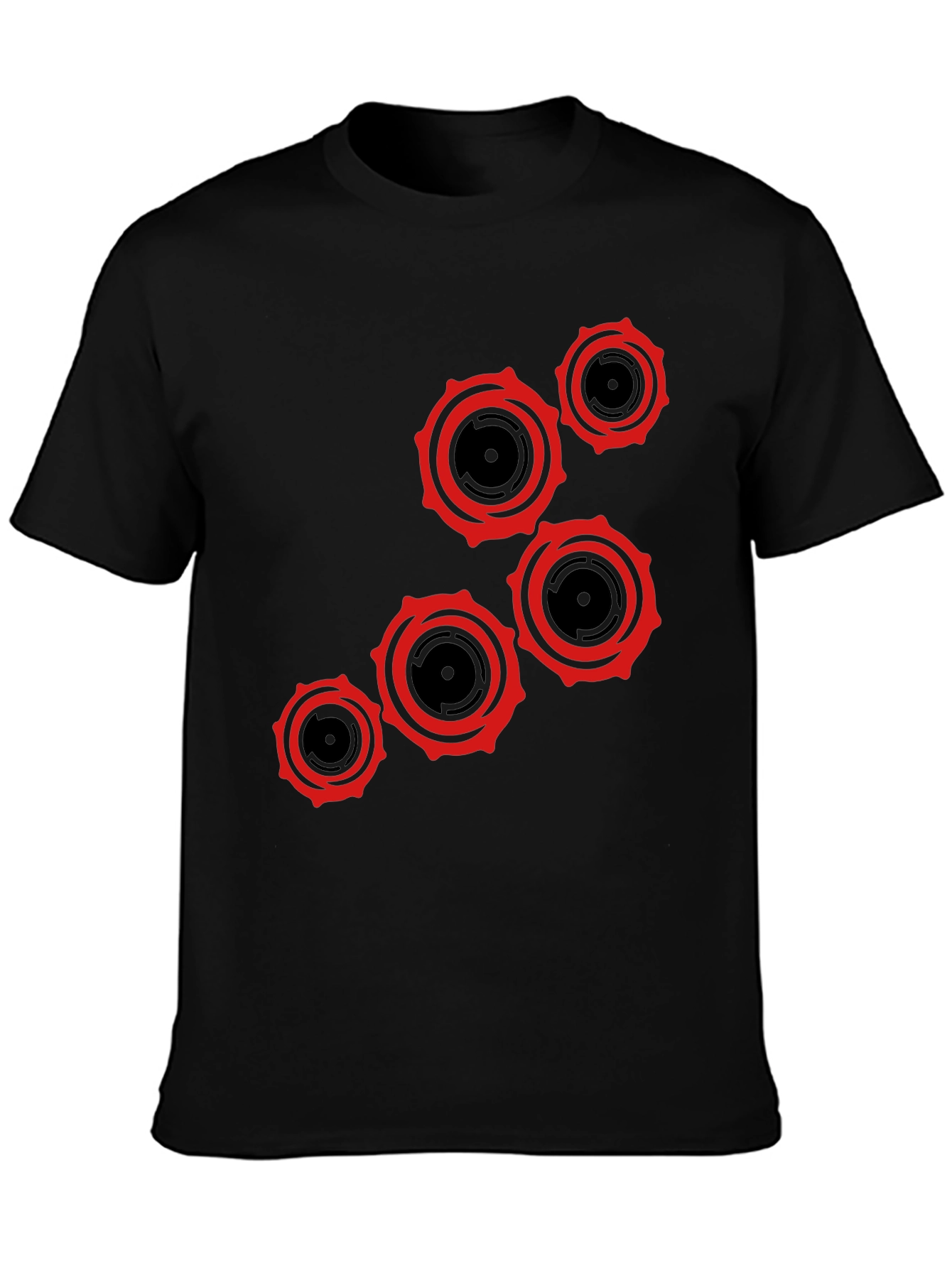 Modern Geometric Graphic Print Black T-Shirt