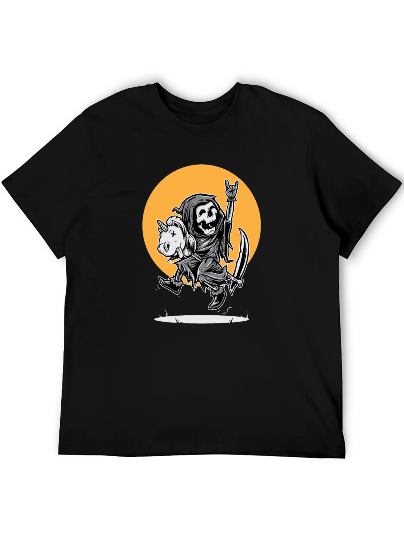 Grim Reaper Unicorn Ride Graphic Tee
