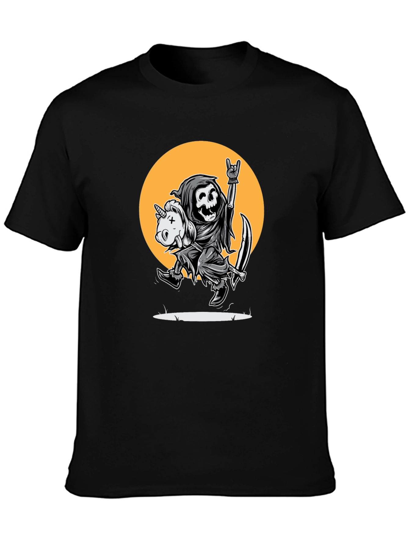 Grim Reaper Unicorn Ride Graphic Tee
