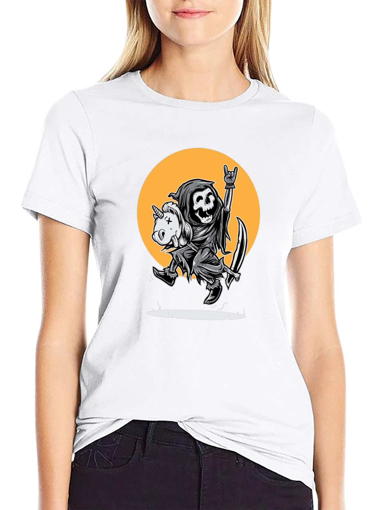 Grim Reaper Unicorn Ride Graphic Tee