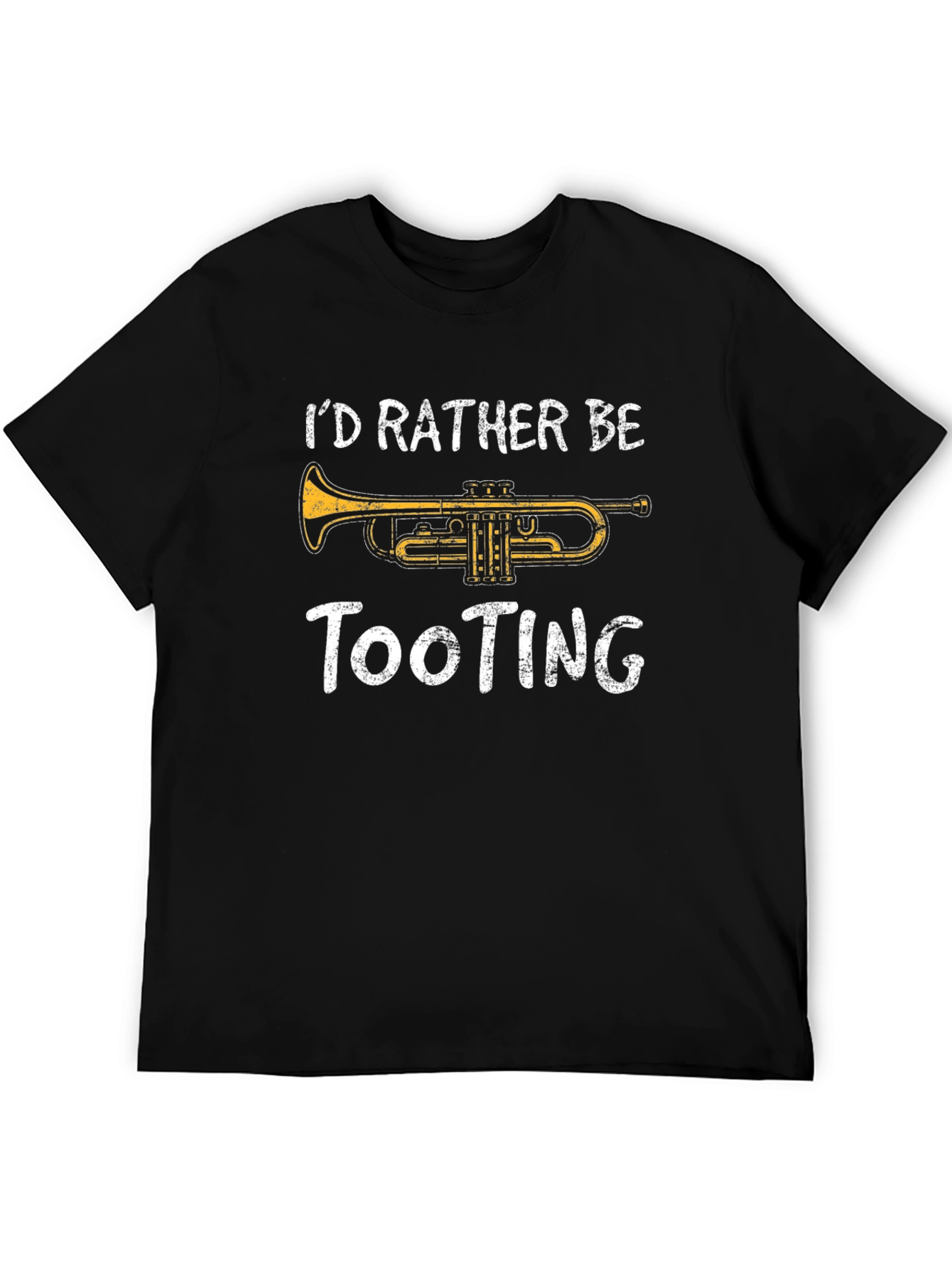 Tooting Trumpet Mens Black Graphic Tee