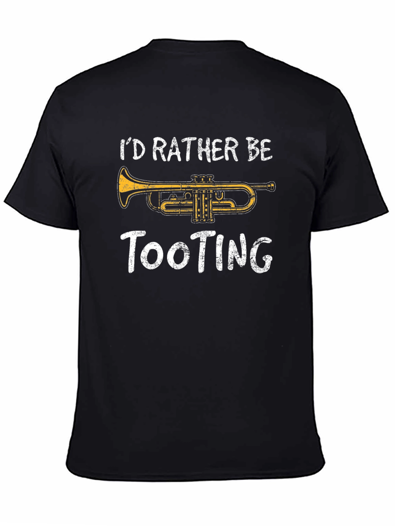 Tooting Trumpet Mens Black Graphic Tee