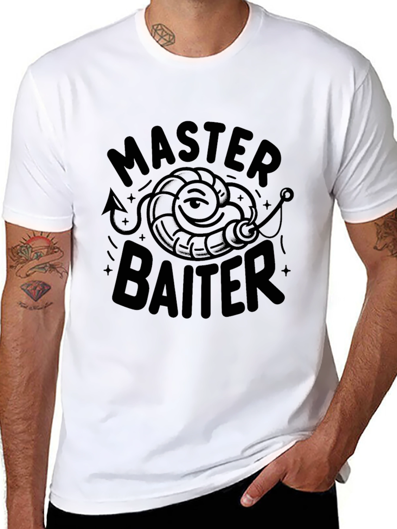 Master Baiter Graphic T-Shirt Funny Fishing Tee