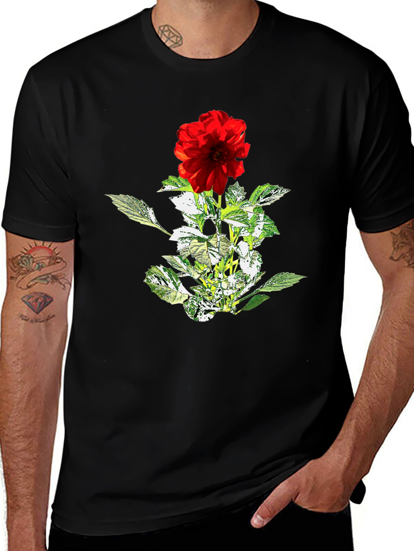 Floral T-Shirt - Red Flower Graphic Tee