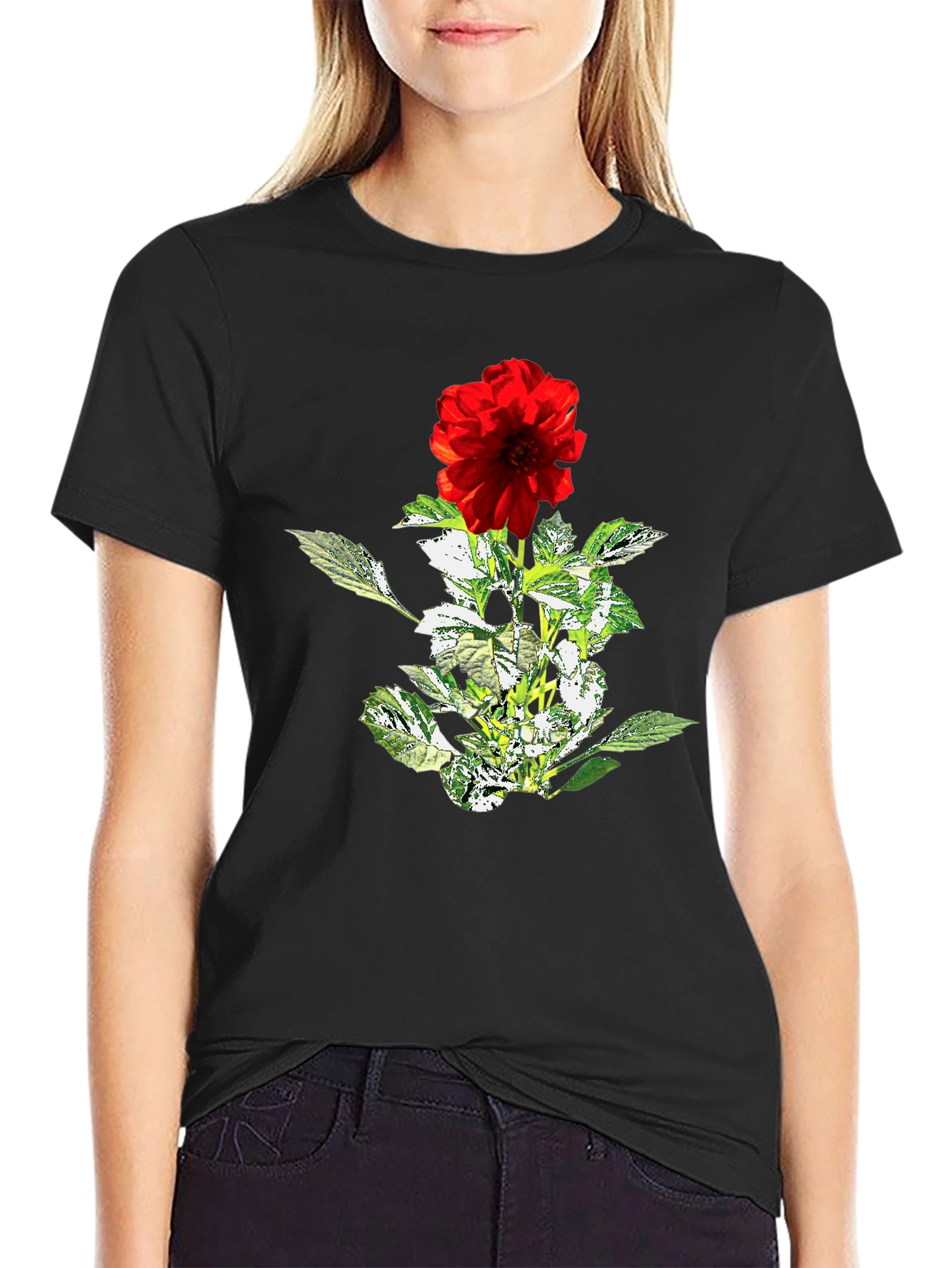 Floral T-Shirt - Red Flower Graphic Tee