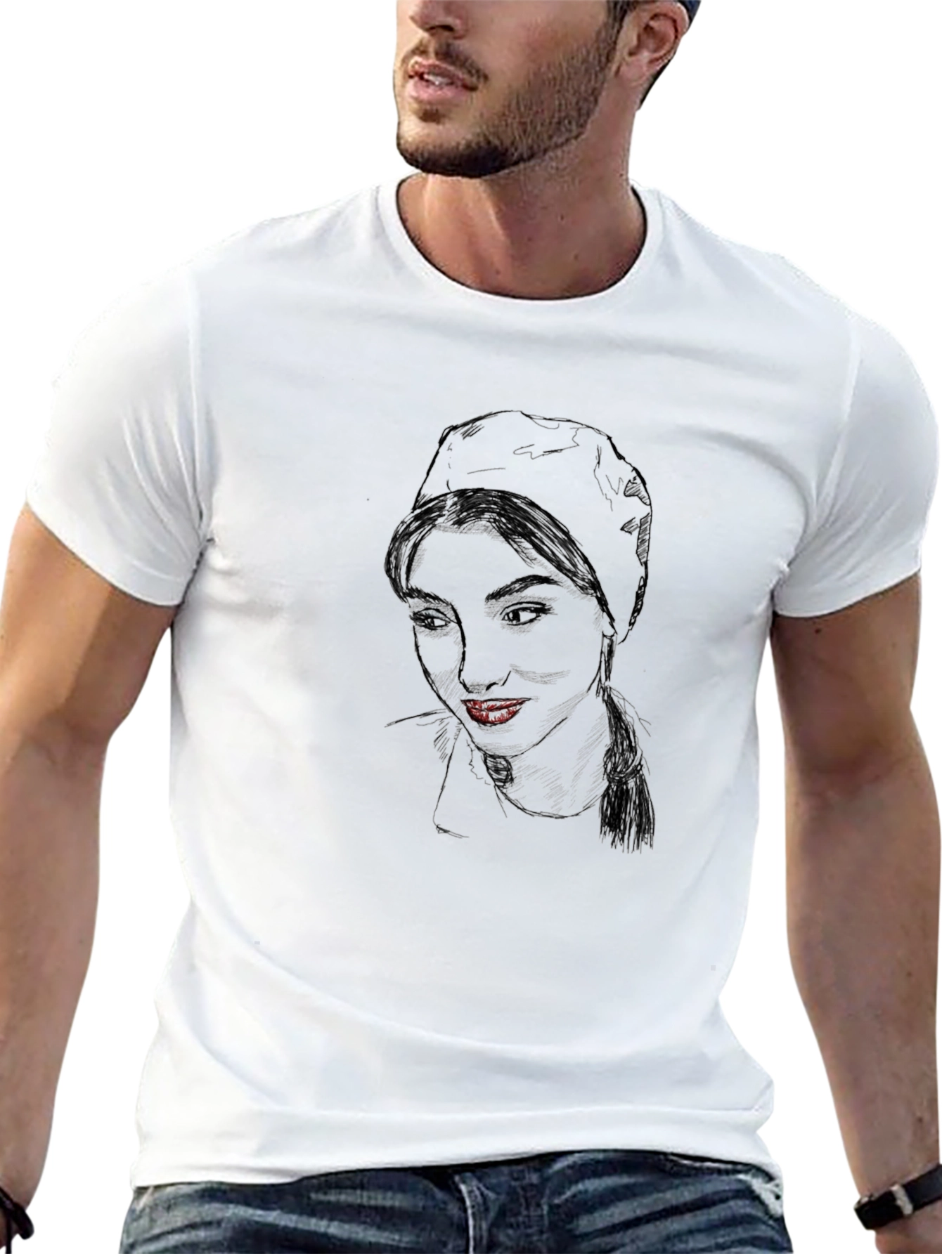 Artistic Portrait Black T-Shirt