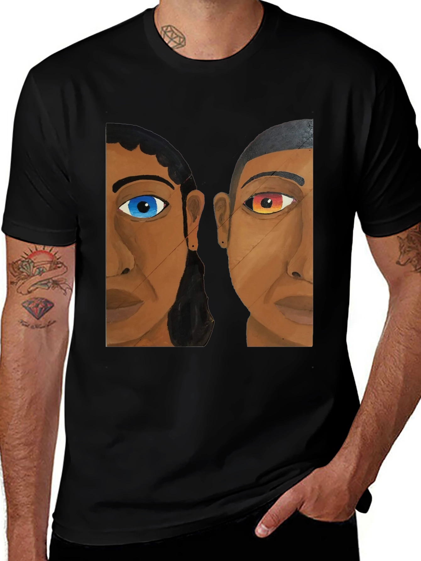 Unique Graphic Tee - Abstract Faces