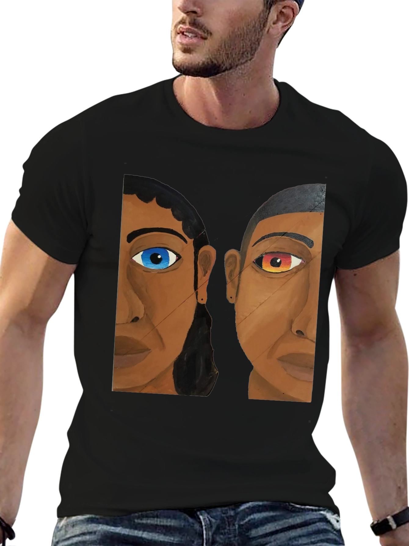 Unique Graphic Tee - Abstract Faces