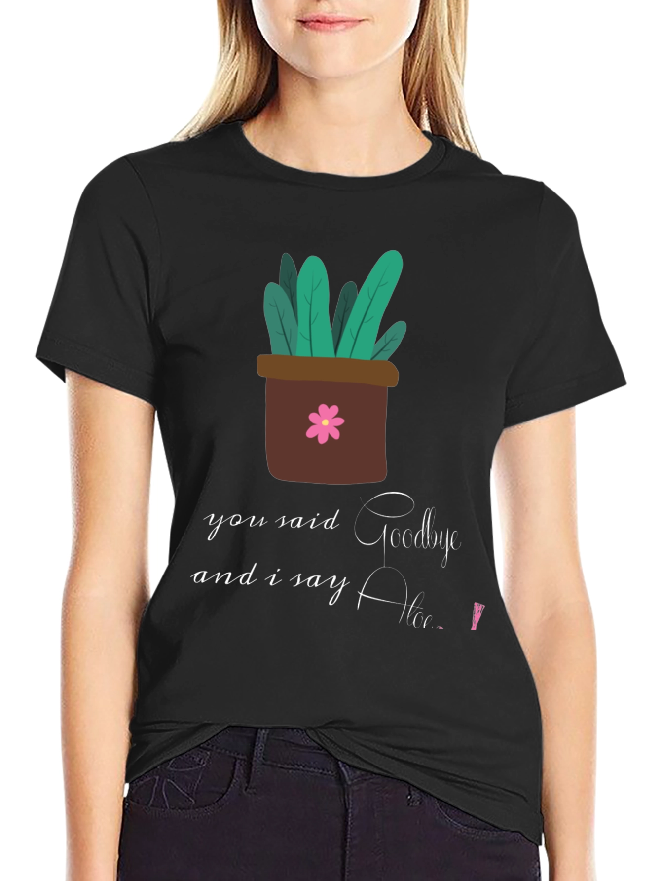 Plant Pot Goodbye Hello Graphic T-Shirt