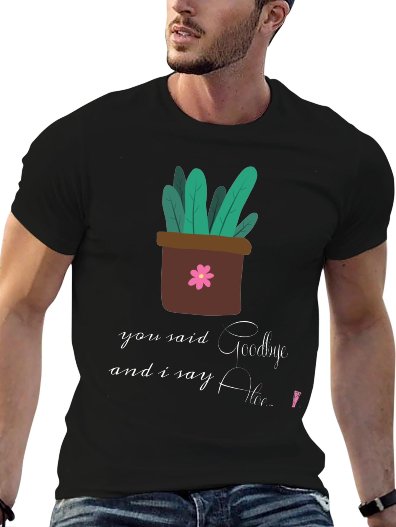 Plant Pot Goodbye Hello Graphic T-Shirt